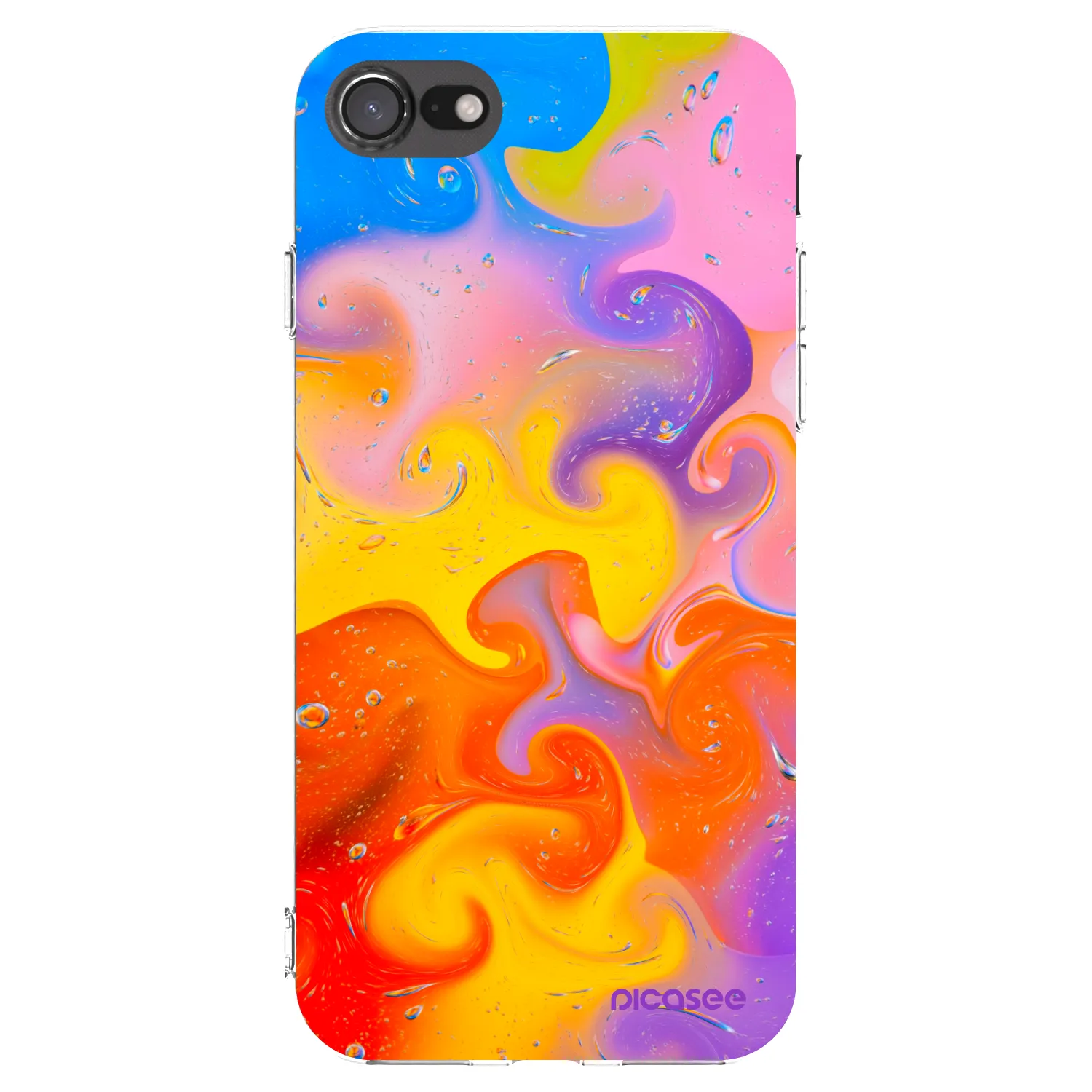 Picasee Apple iPhone 8 Hülle - Transparentes Silikon - Bubbles