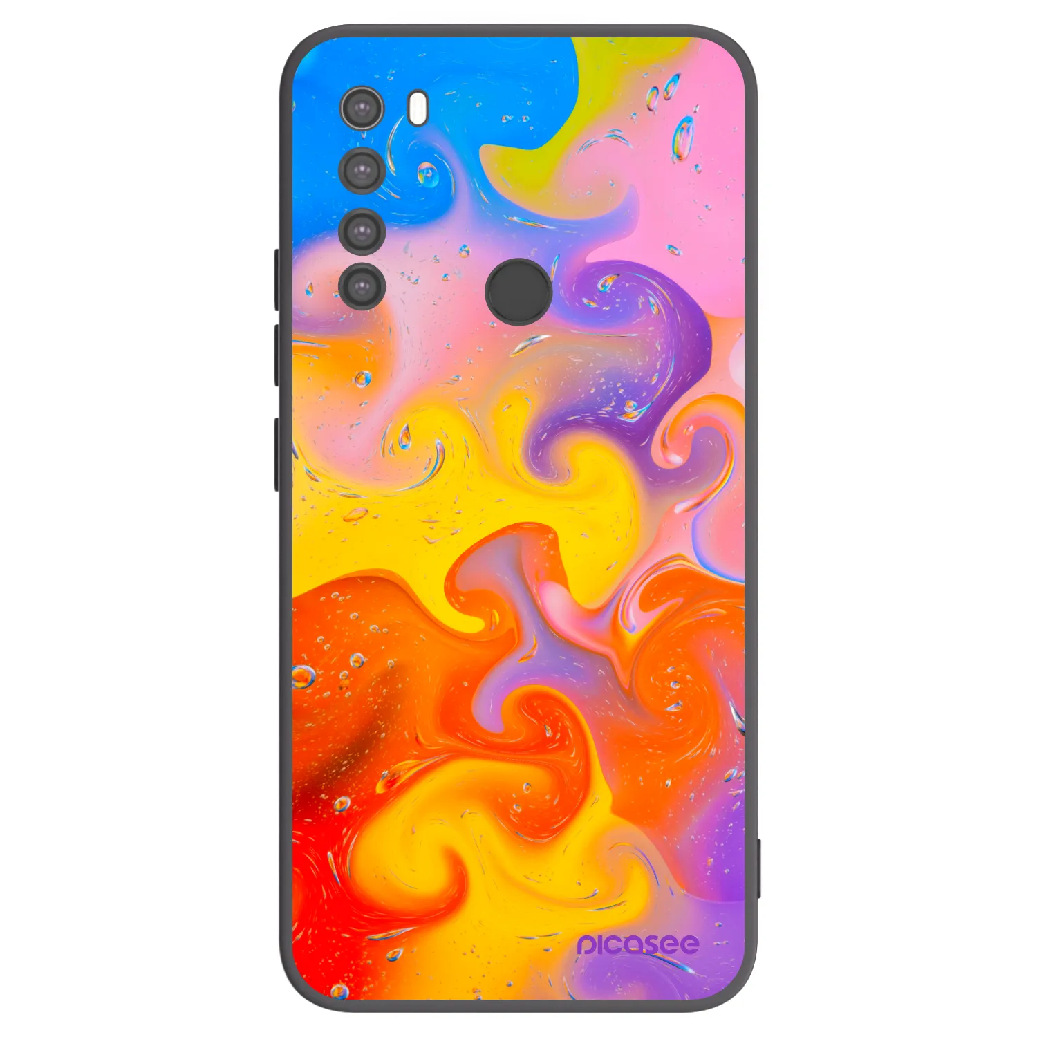 Picasee Xiaomi Redmi Note 8 Hülle - Schwarzes Silikon - Bubbles