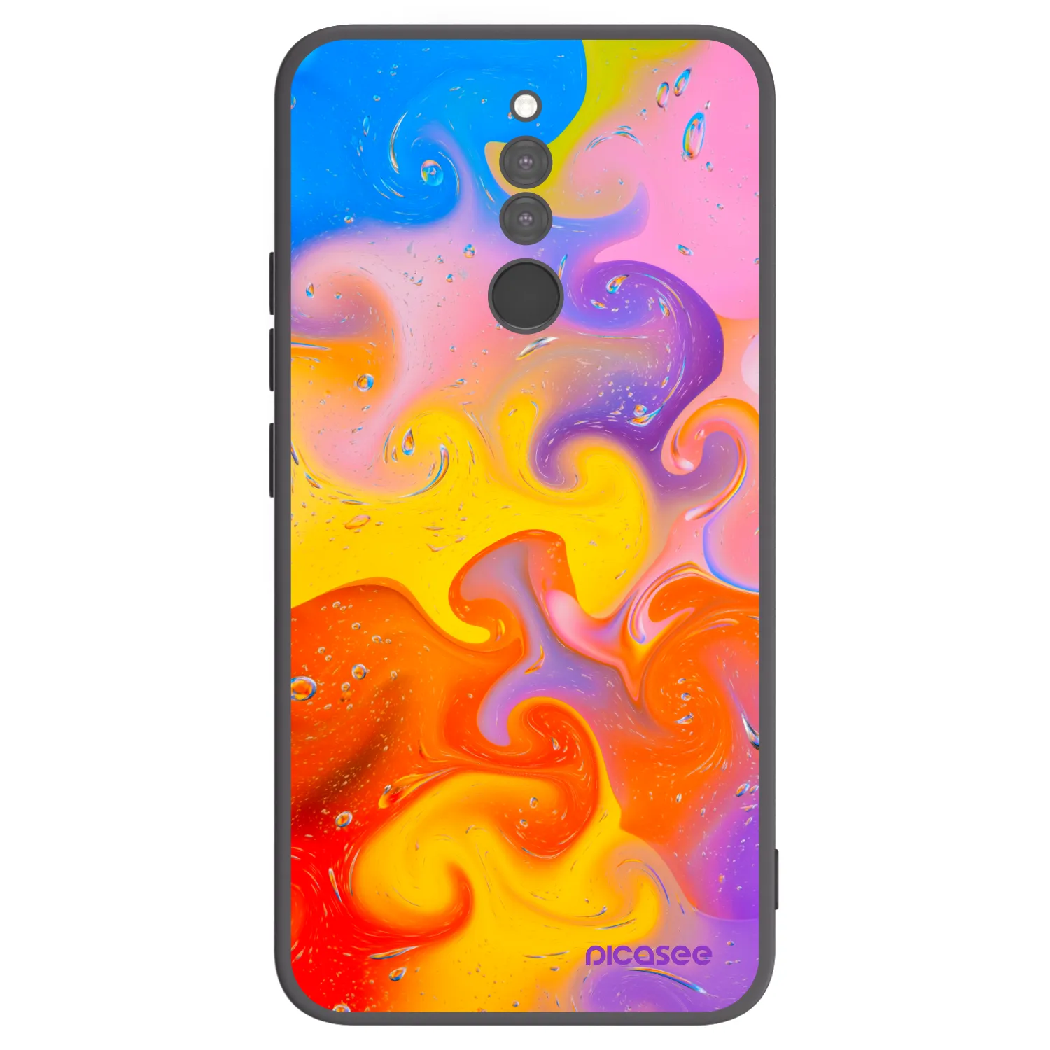 Picasee Xiaomi Redmi 8 Hülle - Schwarzes Silikon - Bubbles