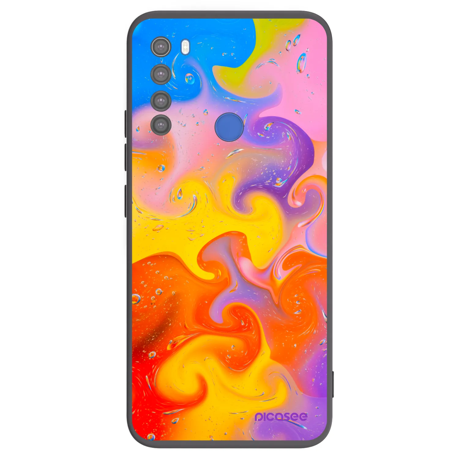 Picasee Xiaomi Redmi Note 8T Hülle - Schwarzes Silikon - Bubbles