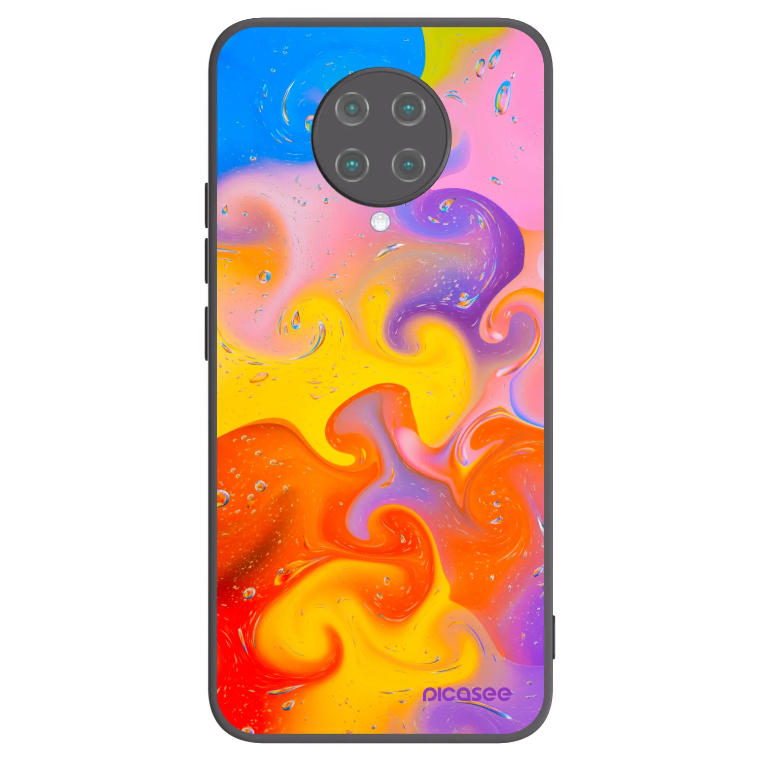 Picasee Xiaomi Poco F2 Pro Hülle - Schwarzes Silikon - Bubbles