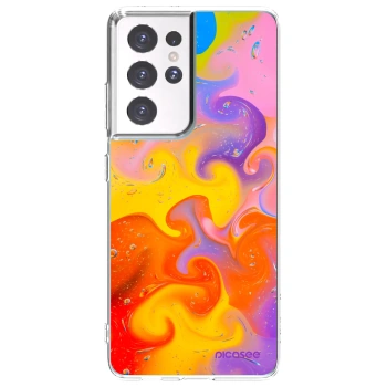 Picasee Samsung Galaxy S21 Ultra 5G G998B Hülle - Transparentes Silikon - Bubbles
