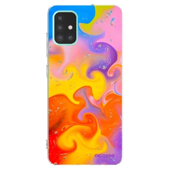 Picasee Samsung Galaxy M31s Hülle - Transparentes Silikon - Bubbles