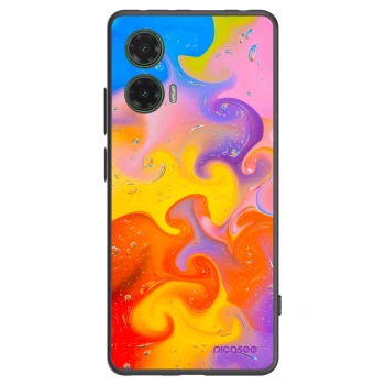 Picasee Motorola Moto G35 5G Hülle - Schwarzes Silikon - Bubbles