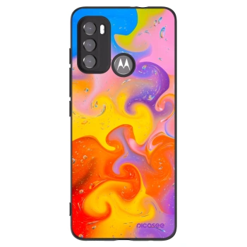 Picasee Motorola Edge 60 5G Hülle - Schwarzes Silikon - Bubbles