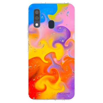 Picasee Samsung Galaxy A40 A405F Hülle - Transparentes Silikon - Bubbles