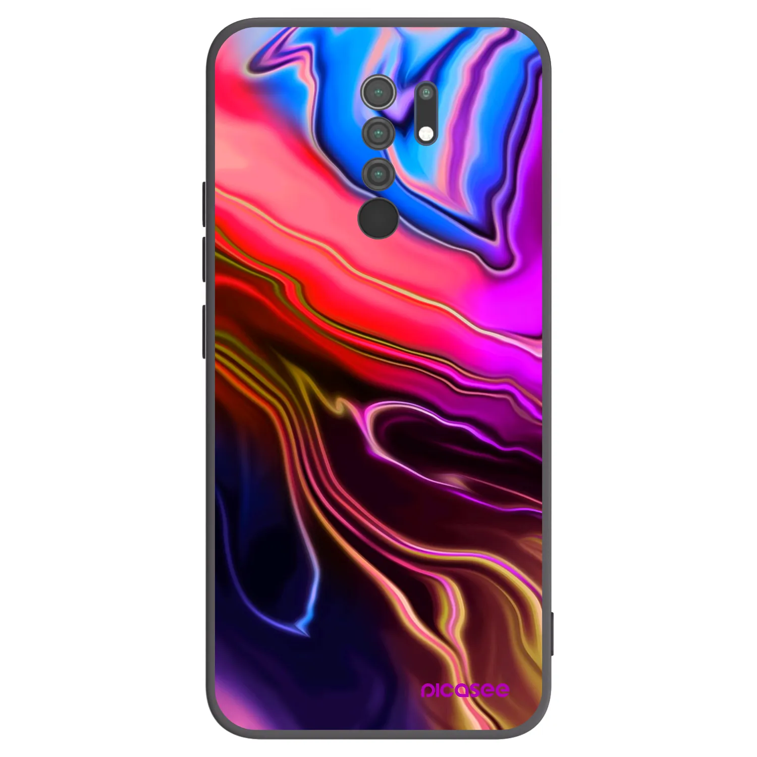 Picasee Xiaomi Redmi 9 Hülle - Schwarzes Silikon - Electric