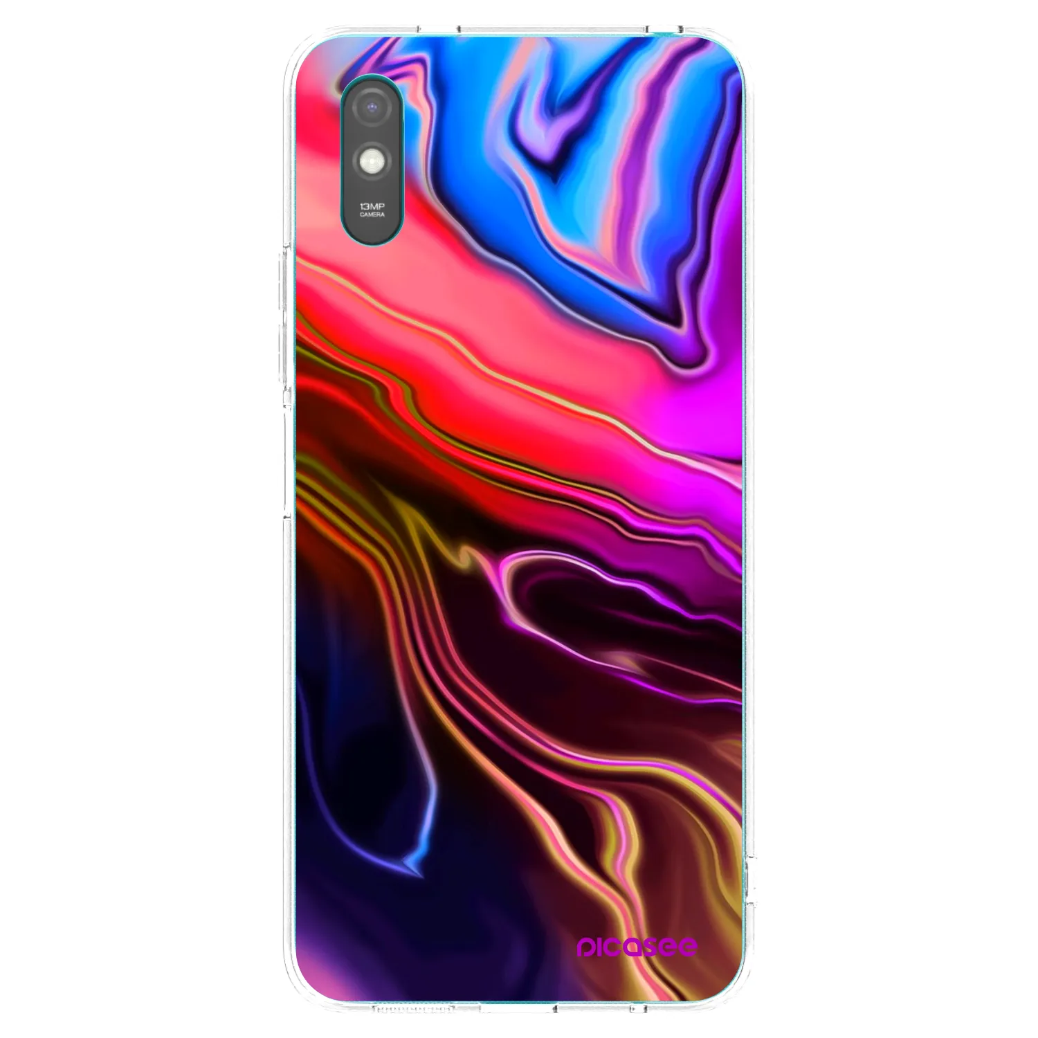 Picasee Xiaomi Redmi 9AT Hülle - Transparentes Silikon - Electric