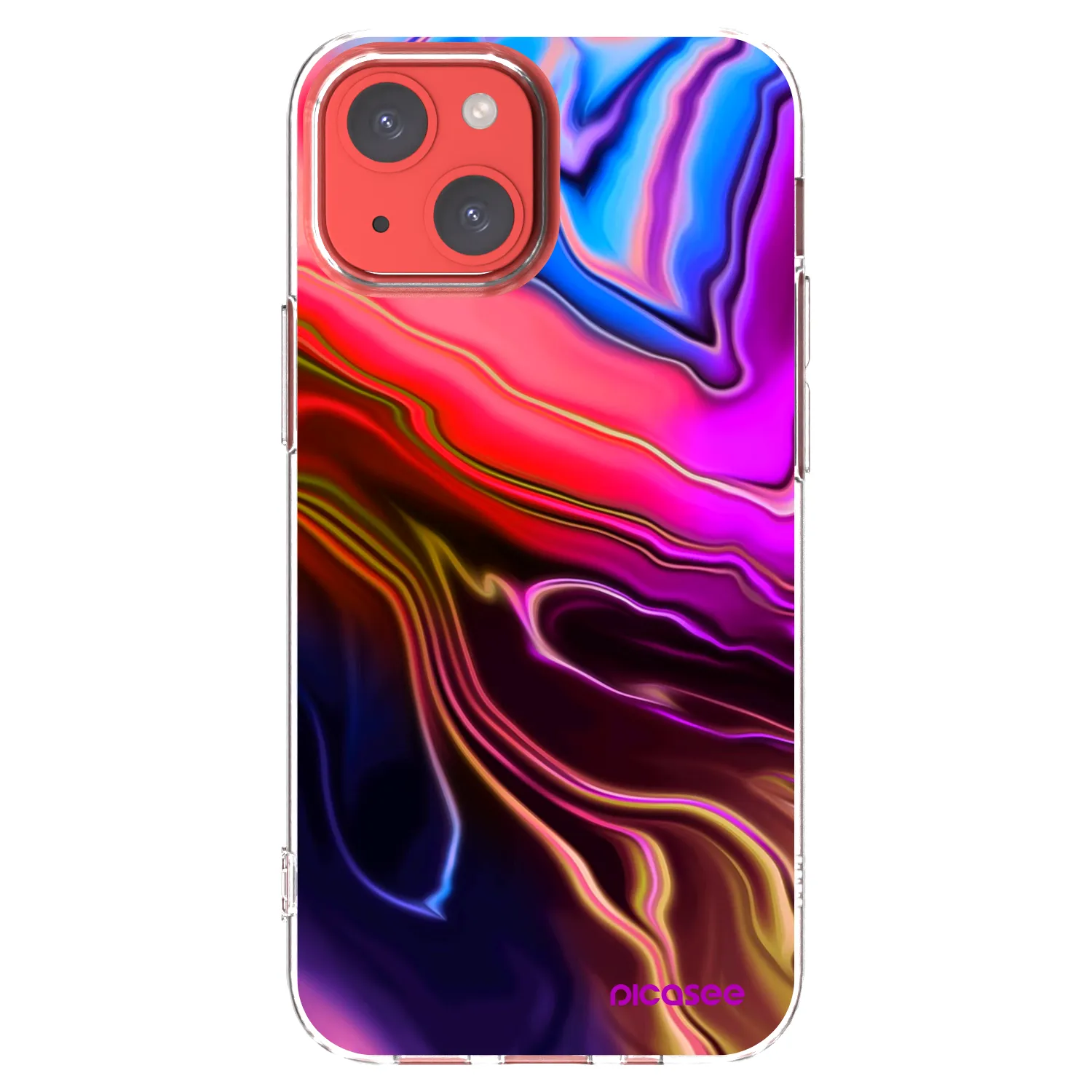 Picasee Apple iPhone 13 mini Hülle - Transparentes Silikon - Electric