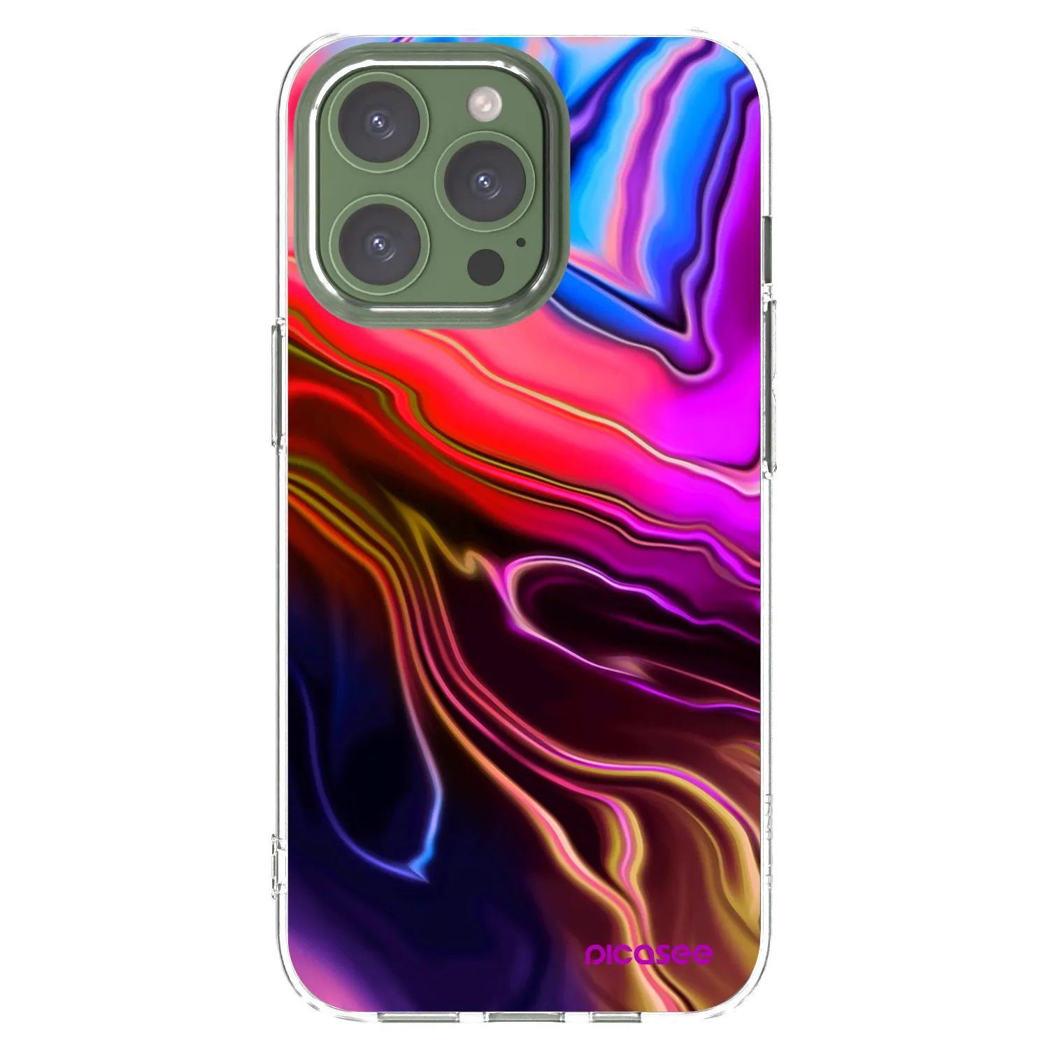 Picasee Apple iPhone 13 Pro Hülle - Transparentes Silikon - Electric