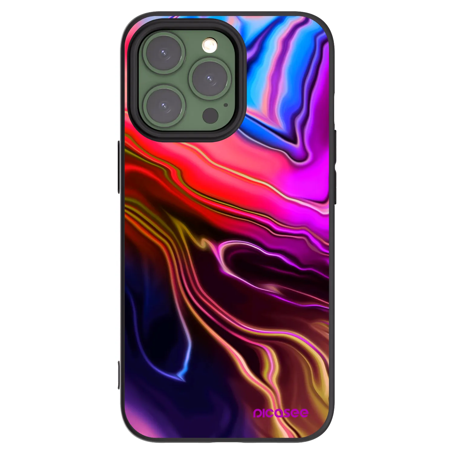 Picasee Apple iPhone 13 Pro Hülle - Schwarzes Silikon - Electric