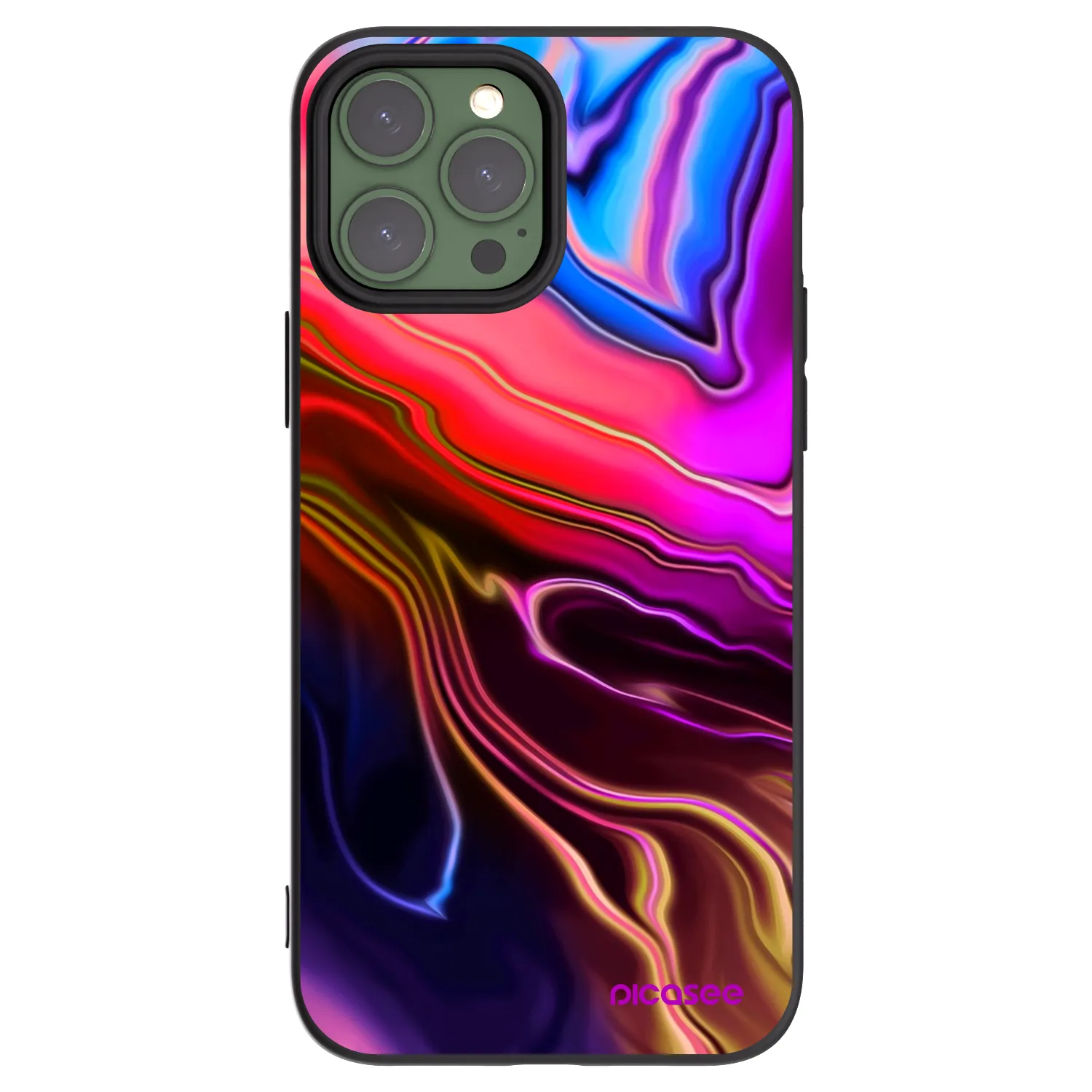 Picasee Apple iPhone 13 Pro Max Hülle - Schwarzes Silikon - Electric