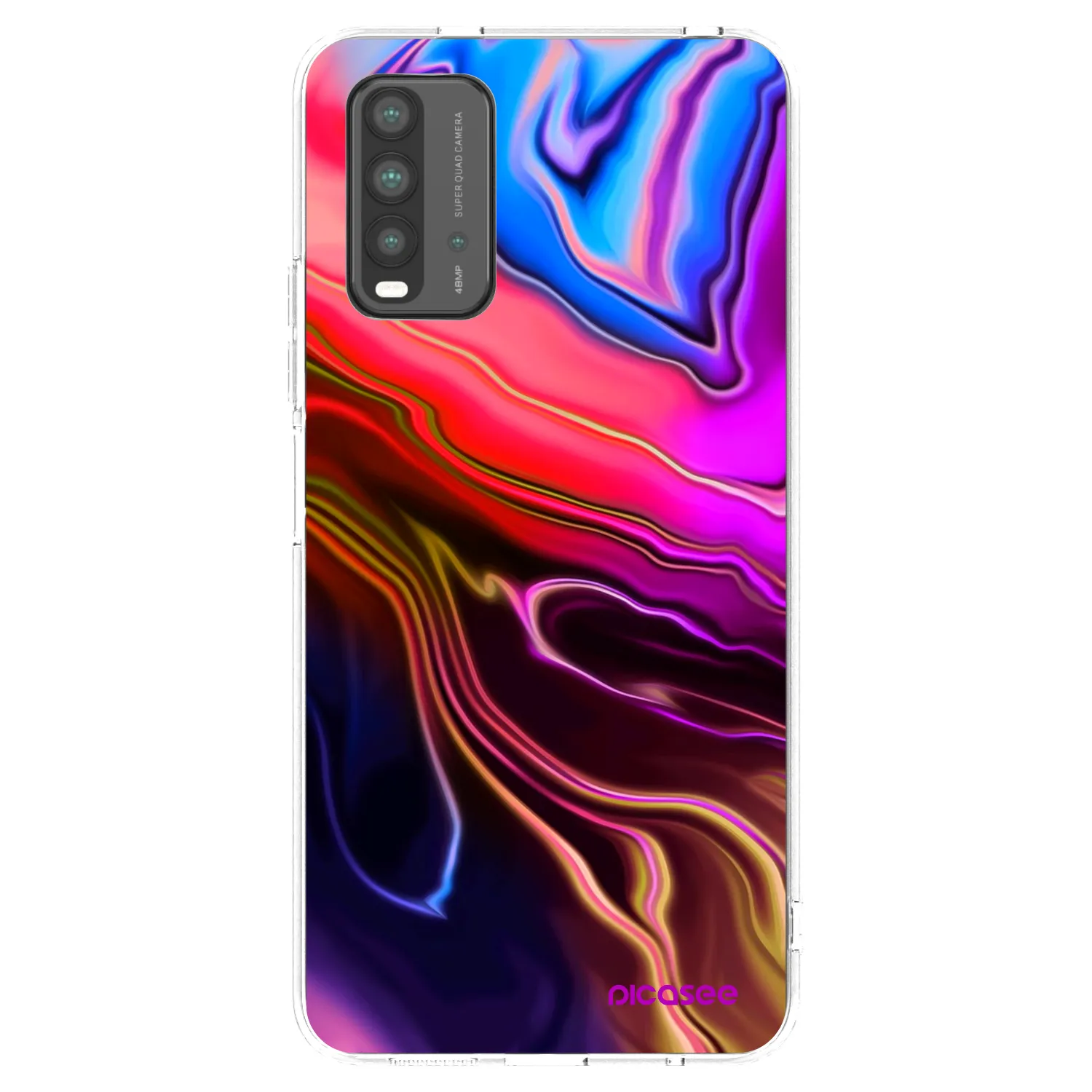 Picasee Xiaomi Redmi 9T Hülle - Transparentes Silikon - Electric