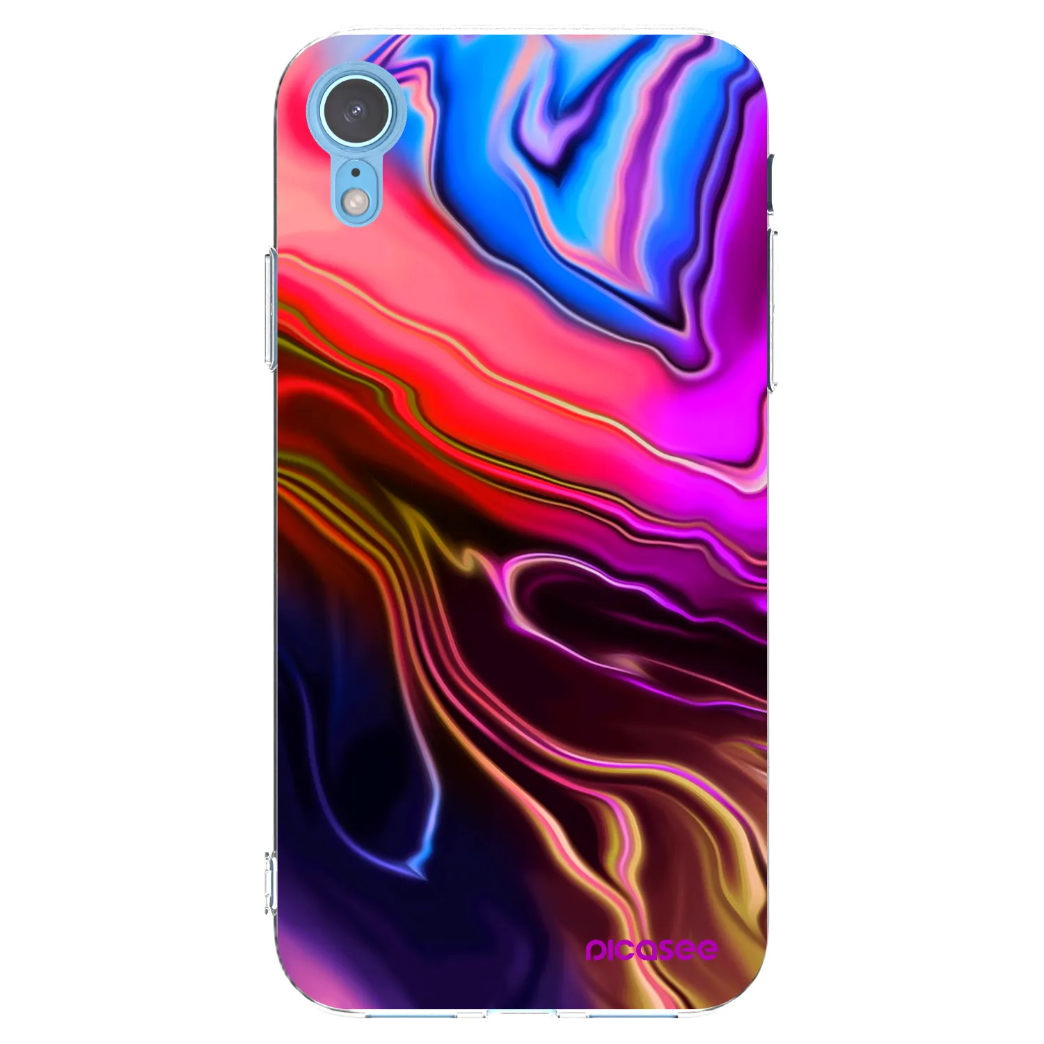 Picasee Apple iPhone XR Hülle - Transparentes Silikon - Electric