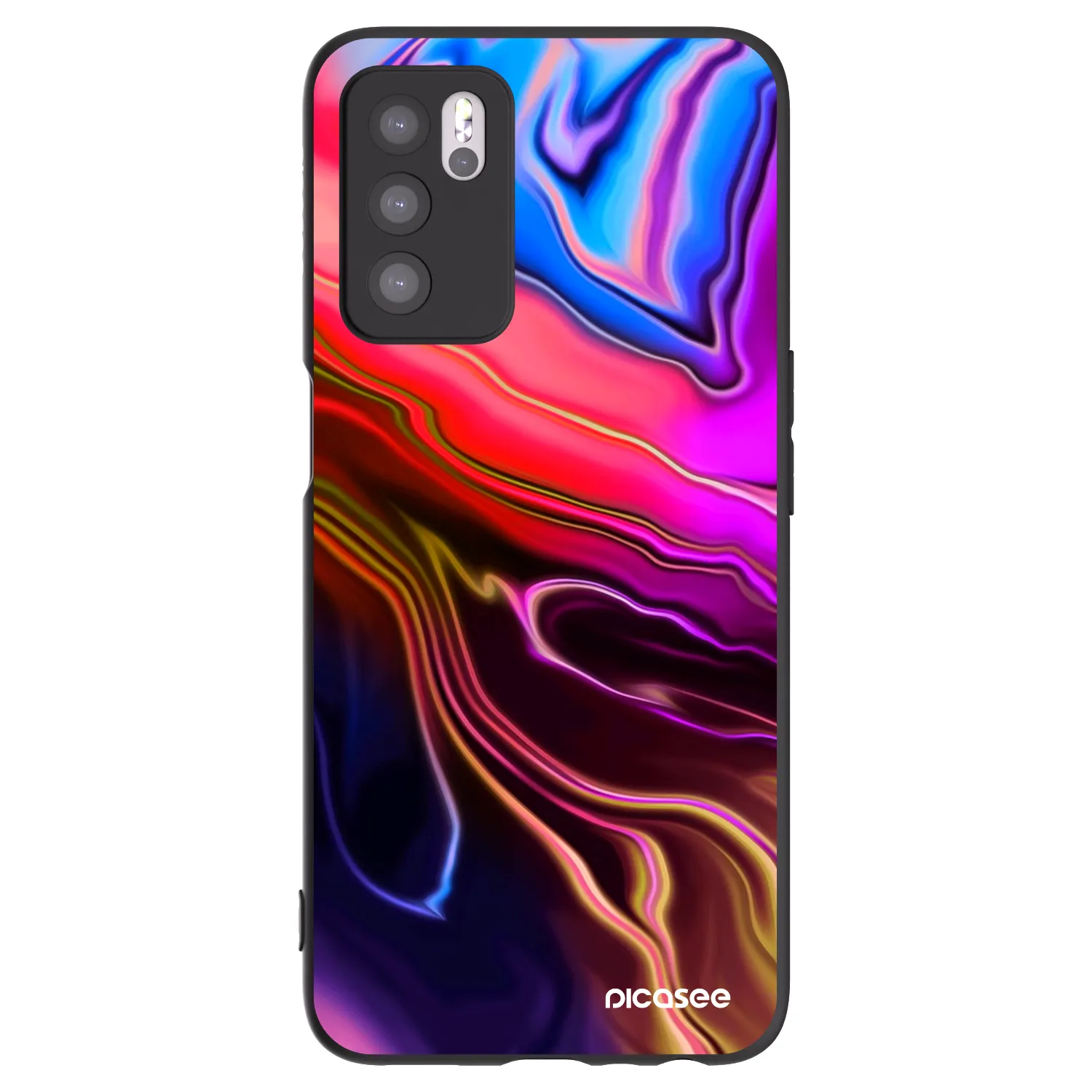Picasee OPPO A16 Hülle - Schwarzes Silikon - Electric