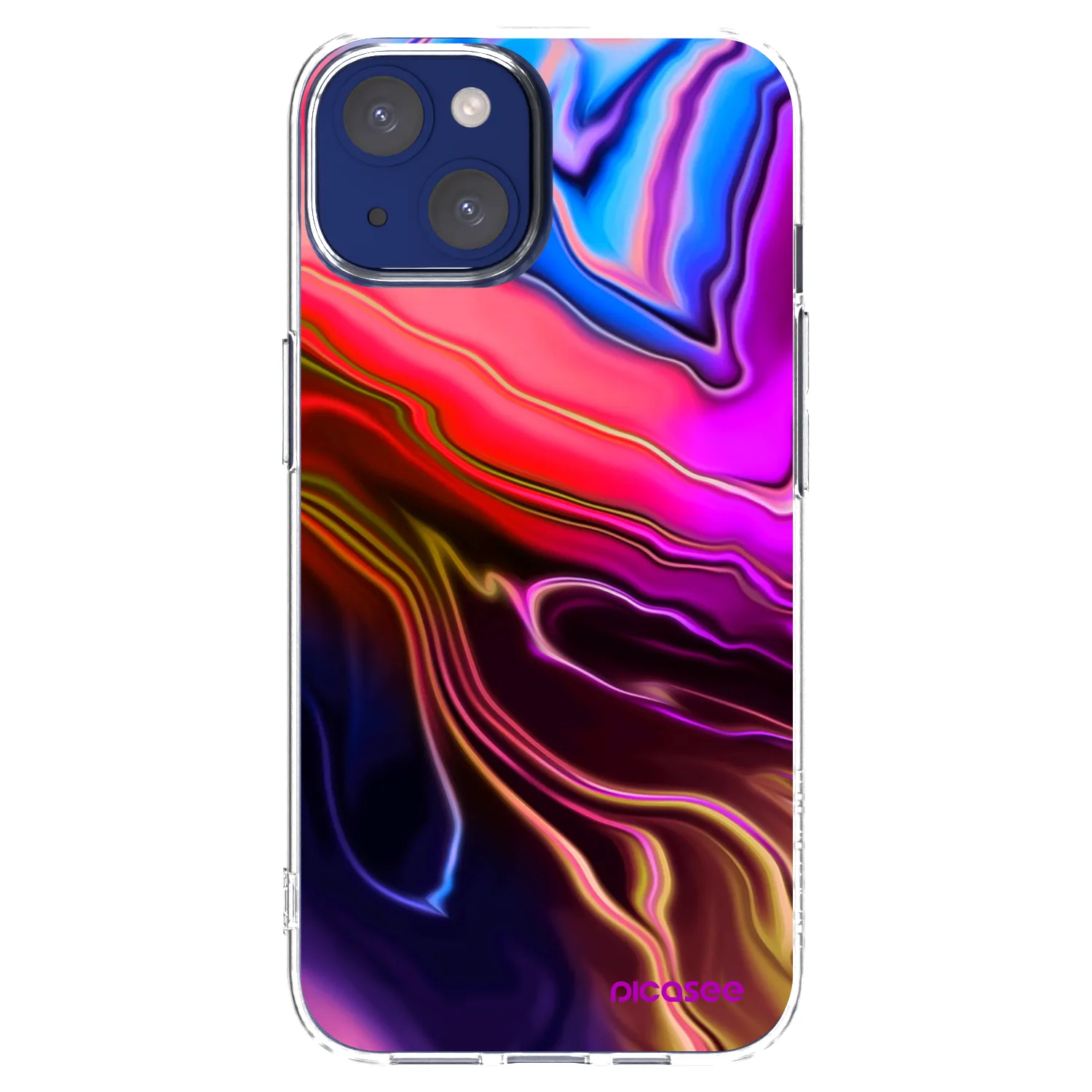 Picasee Apple iPhone 14 Hülle - Transparentes Silikon - Electric