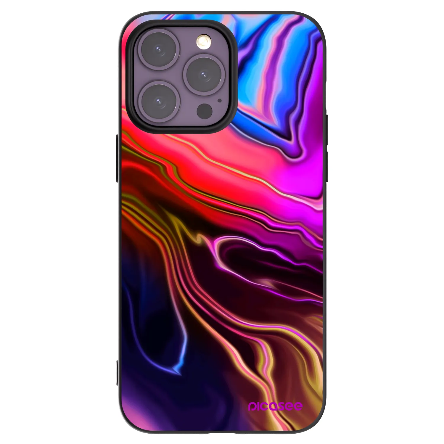 Picasee Apple iPhone 14 Pro Max Hülle - Schwarzes Silikon - Electric