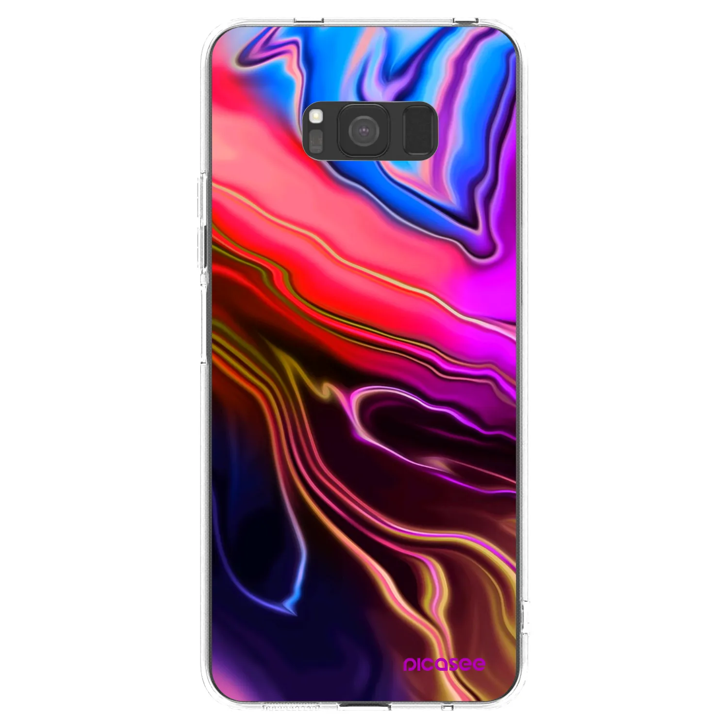Picasee Samsung Galaxy S8 G950F Hülle - Transparentes Silikon - Electric