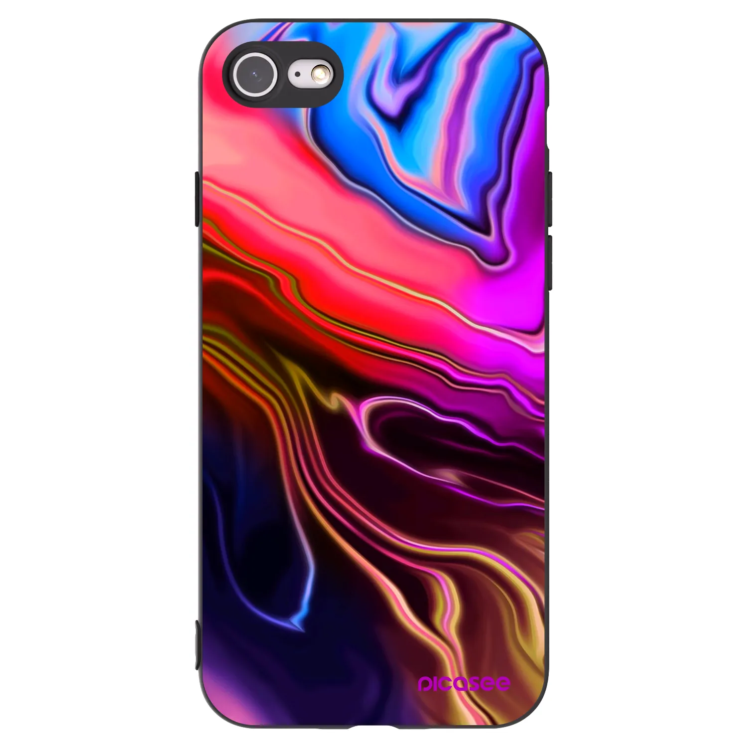 Picasee Apple iPhone 8 Hülle - Schwarzes Silikon - Electric