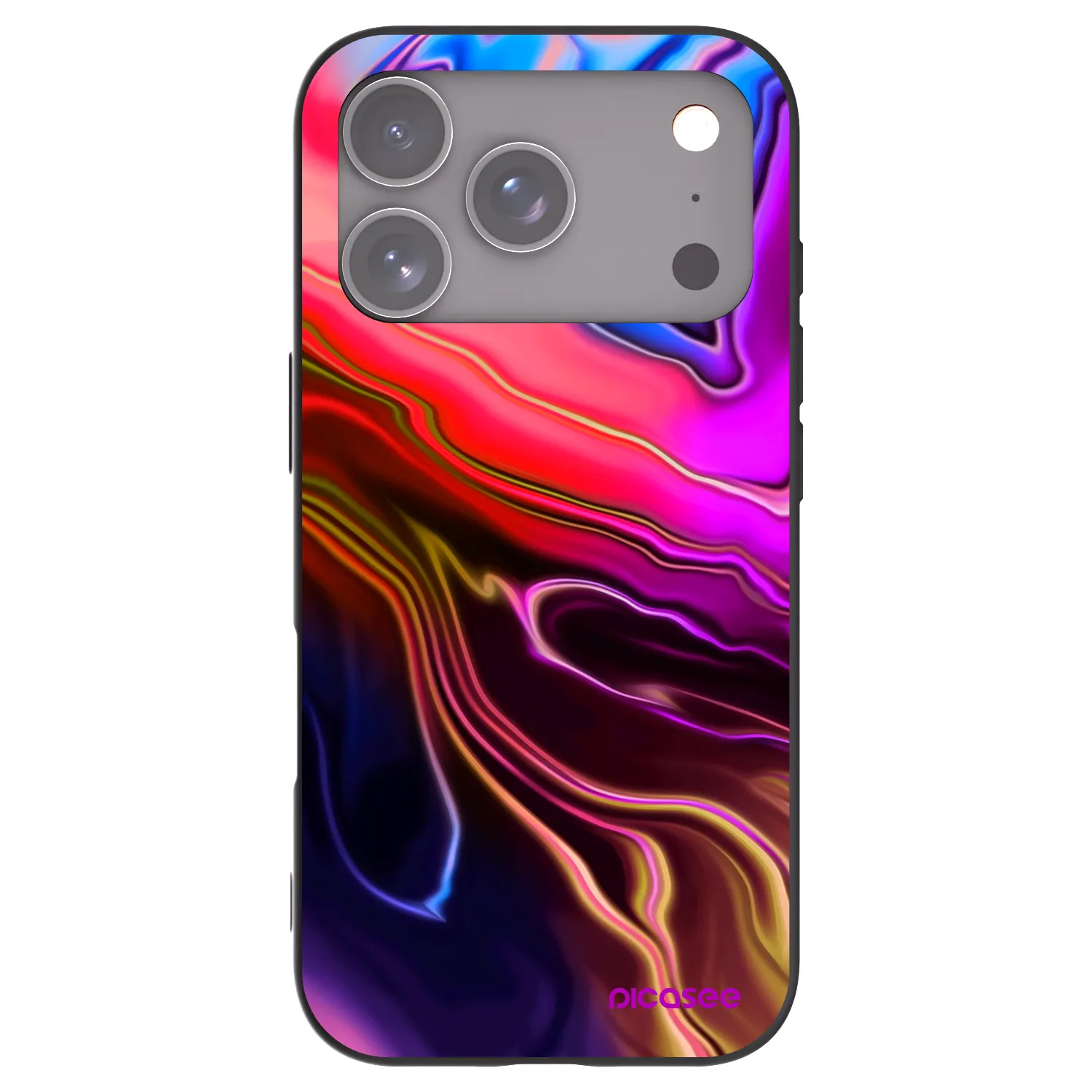 Picasee Apple iPhone 17 Pro Hülle - Schwarzes Silikon - Electric