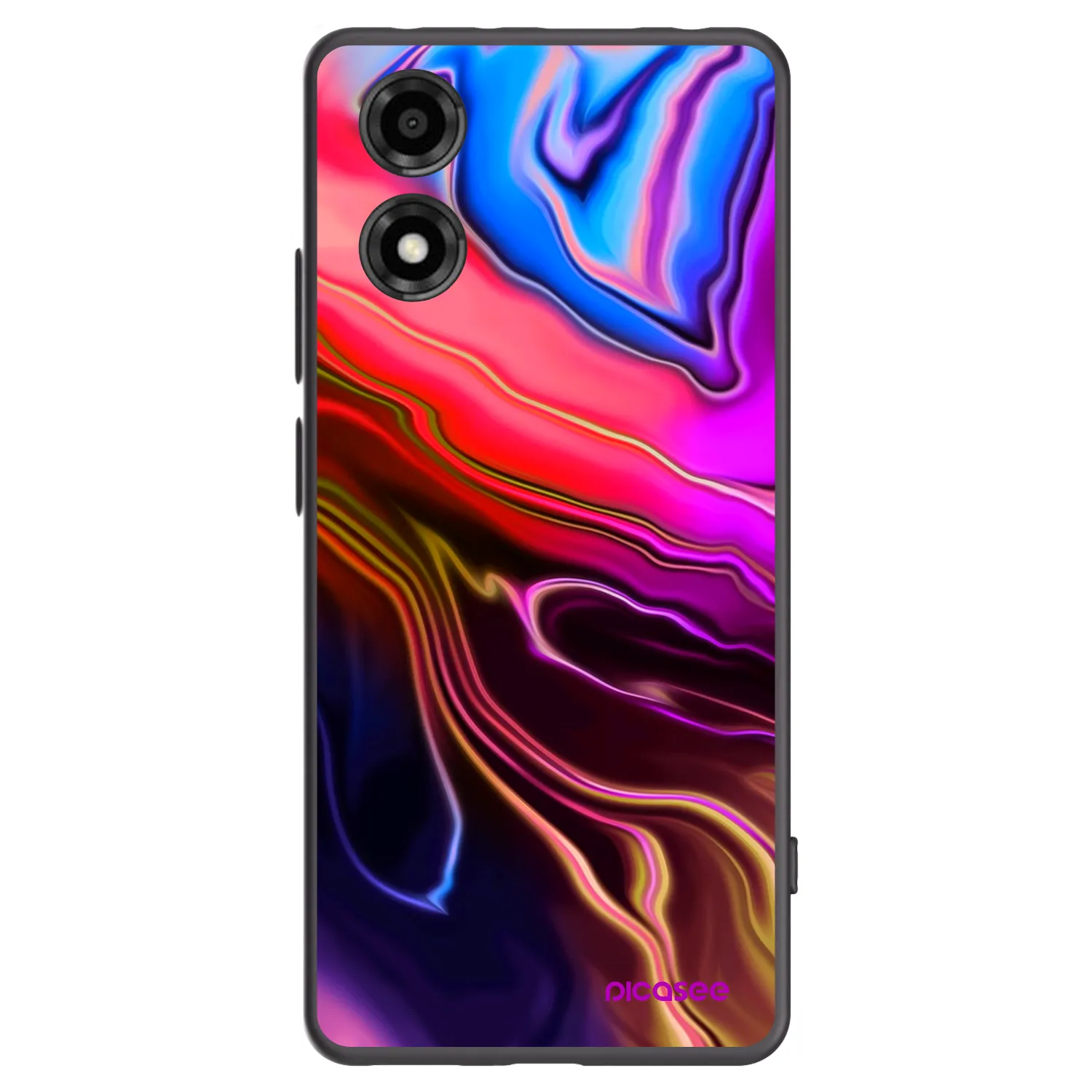 Picasee Motorola Moto E14 Hülle - Schwarzes Silikon - Electric