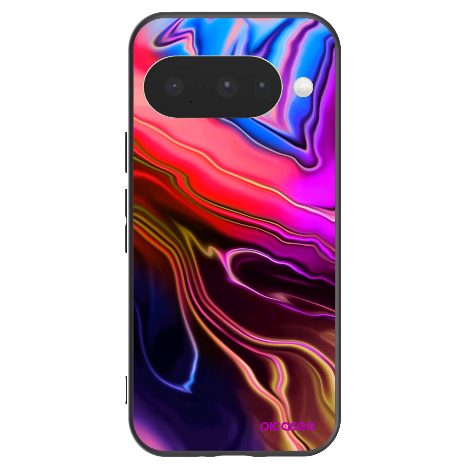Picasee Google Pixel 10 Hülle - Schwarzes Silikon - Electric