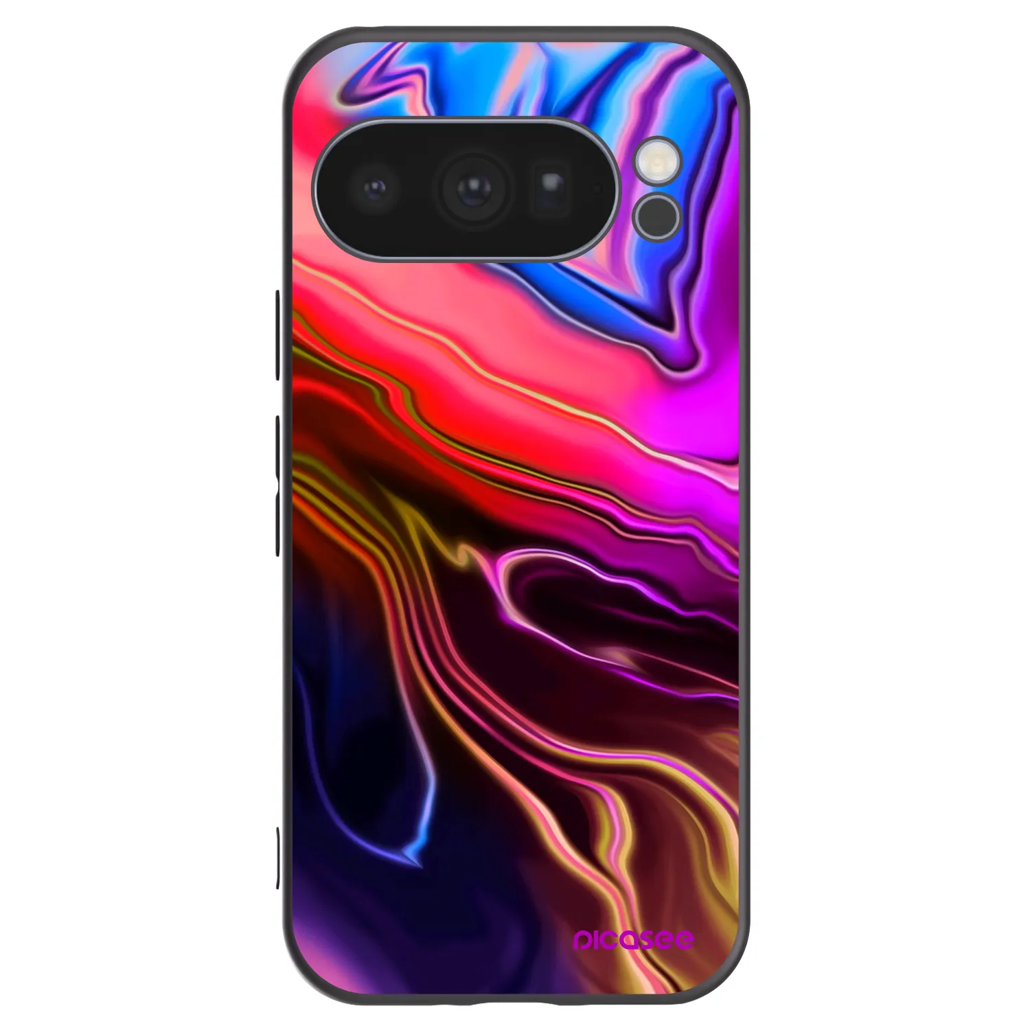 Picasee Google Pixel 10 Pro Hülle - Schwarzes Silikon - Electric