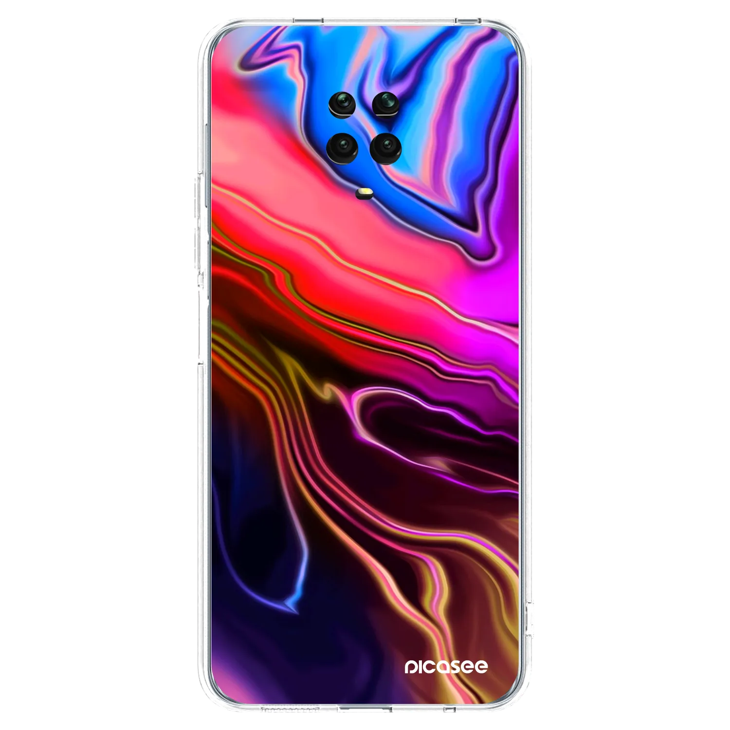 Picasee Xiaomi Redmi Note 9S Hülle - Transparentes Silikon - Electric