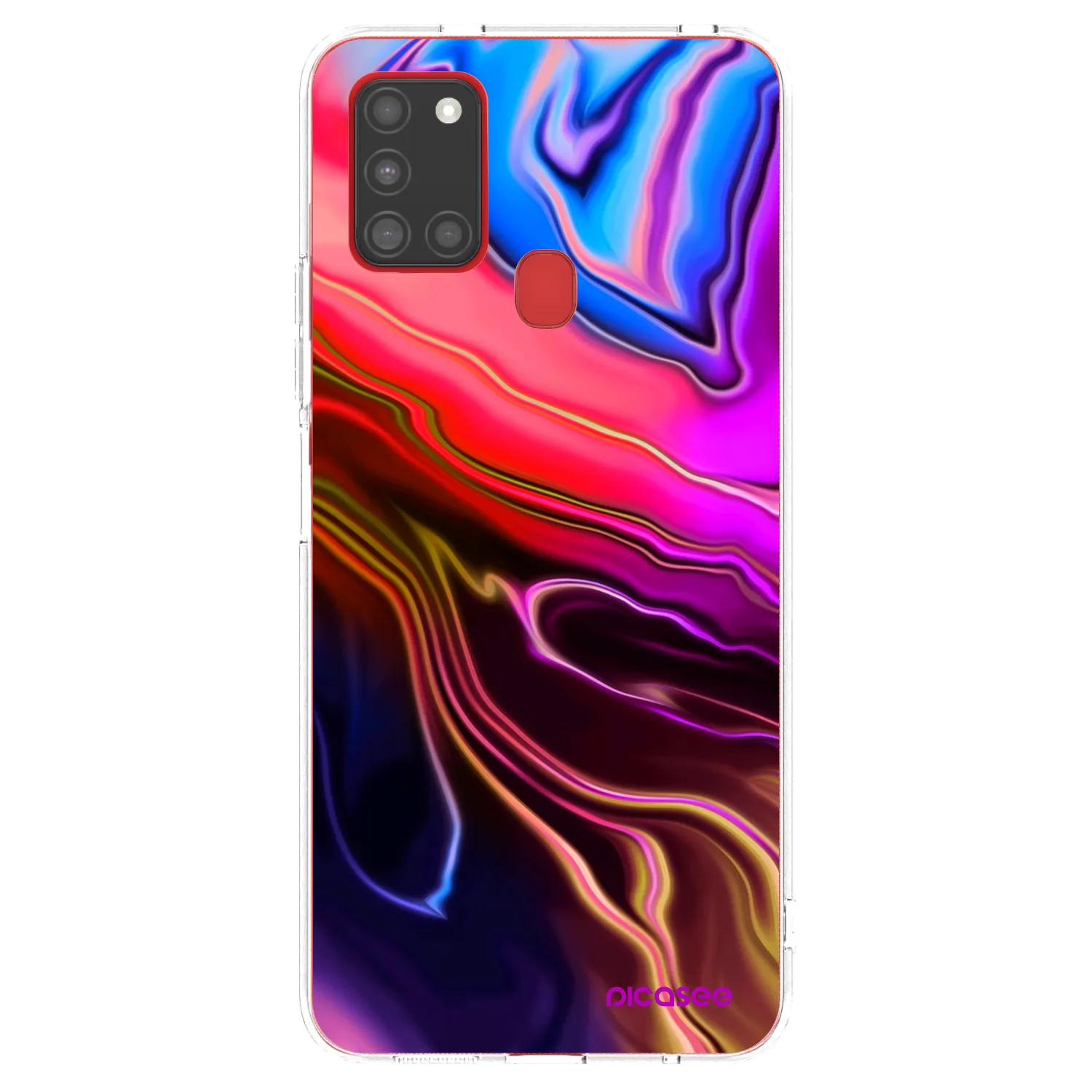 Picasee Samsung Galaxy A21s Hülle - Transparentes Silikon - Electric