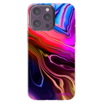 Picasee Apple iPhone 14 Pro Max Hülle - Transparentes Silikon - Electric
