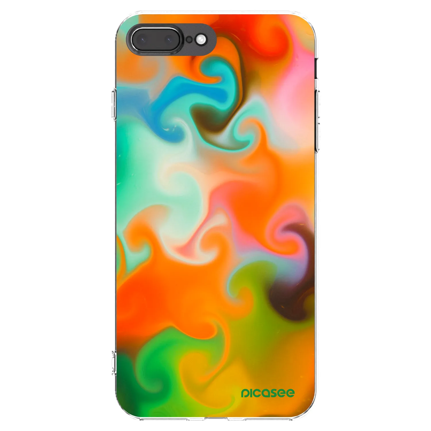 Picasee Apple iPhone 7 Plus Hülle - Transparentes Silikon - Juice