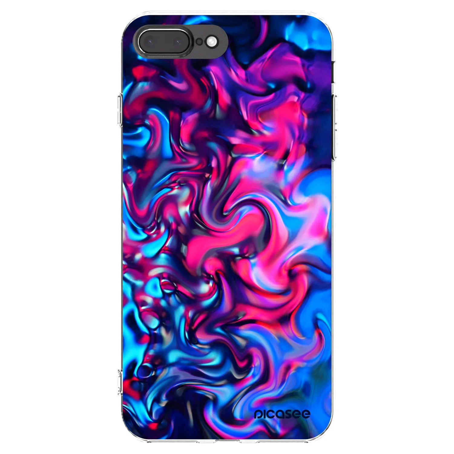 Picasee Apple iPhone 8 Plus Hülle - Transparentes Silikon - Redlight