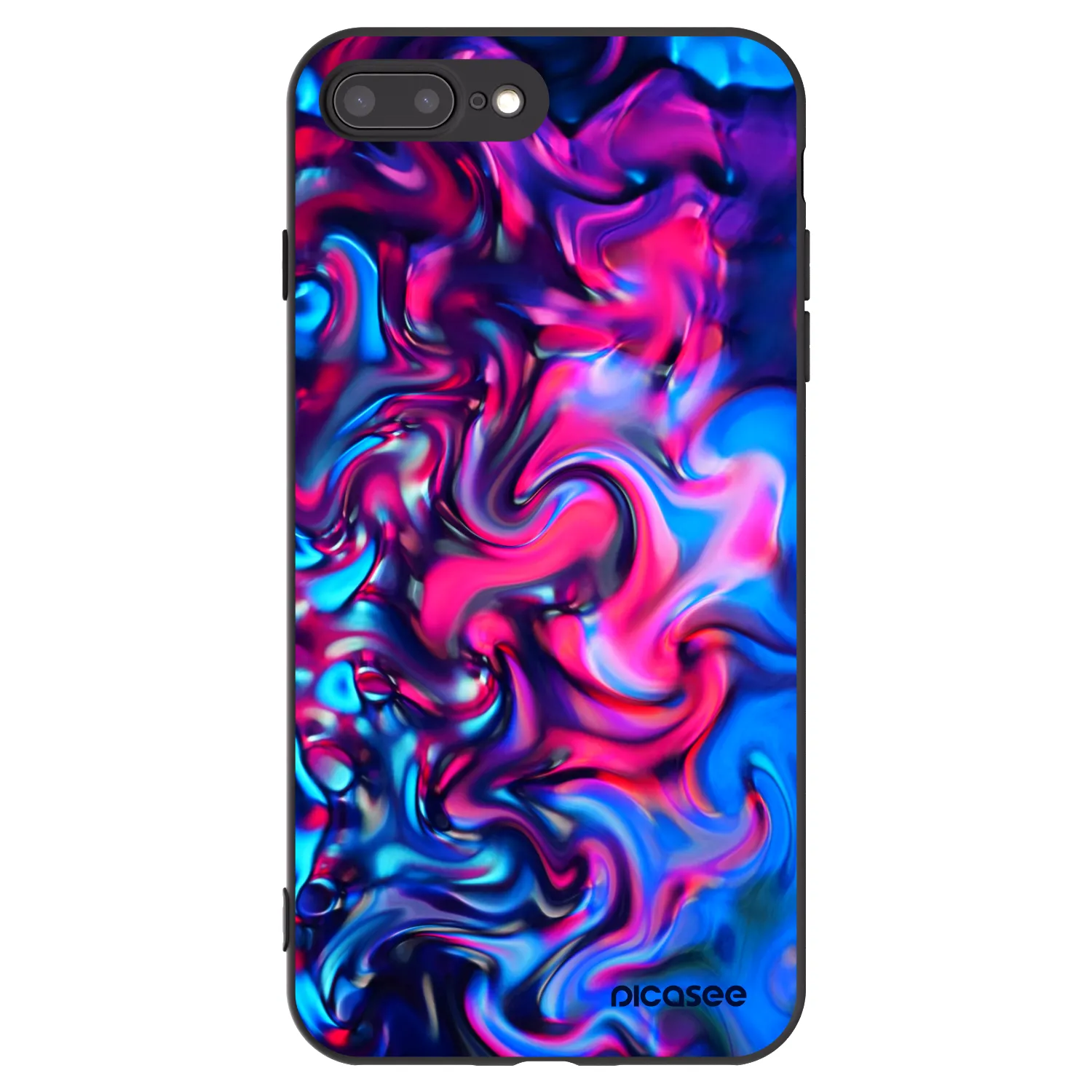Picasee Apple iPhone 8 Plus Hülle - Schwarzes Silikon - Redlight