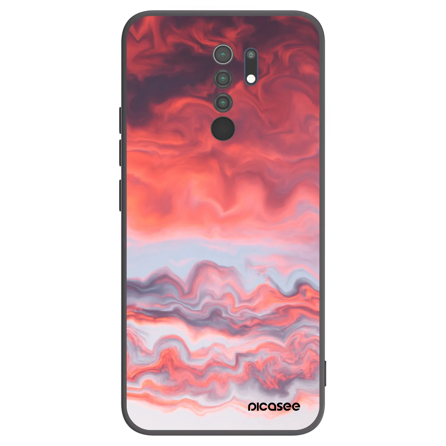 Picasee Xiaomi Redmi 9 Hülle - Schwarzes Silikon - Sunset