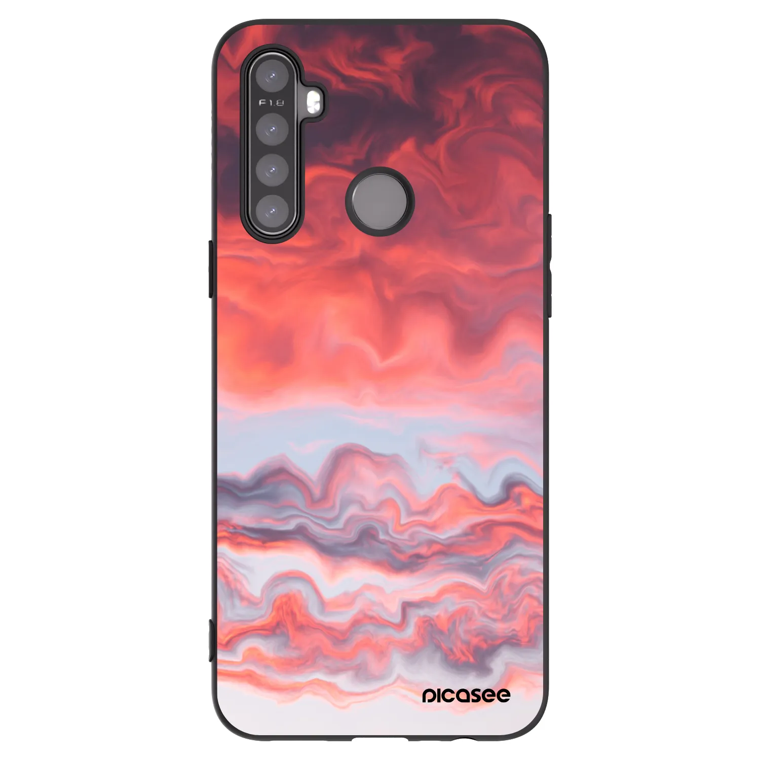 Picasee Realme 5 Hülle - Schwarzes Silikon - Sunset