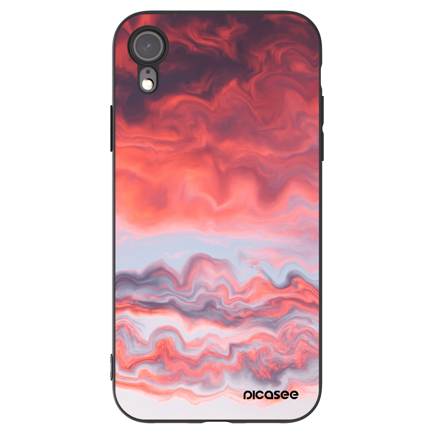 Picasee Apple iPhone XR Hülle - Schwarzes Silikon - Sunset