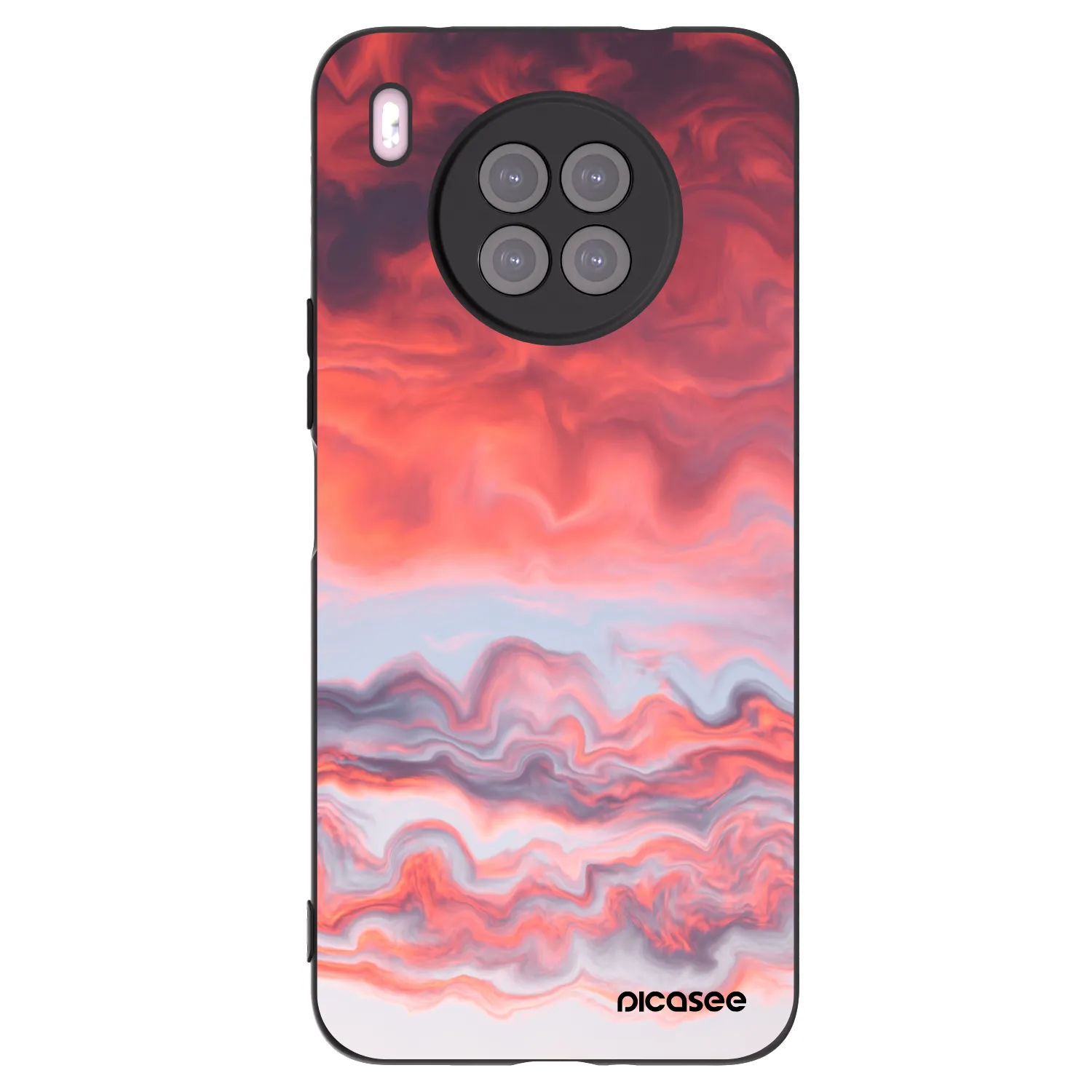 Picasee Huawei Nova 8i Hülle - Schwarzes Silikon - Sunset