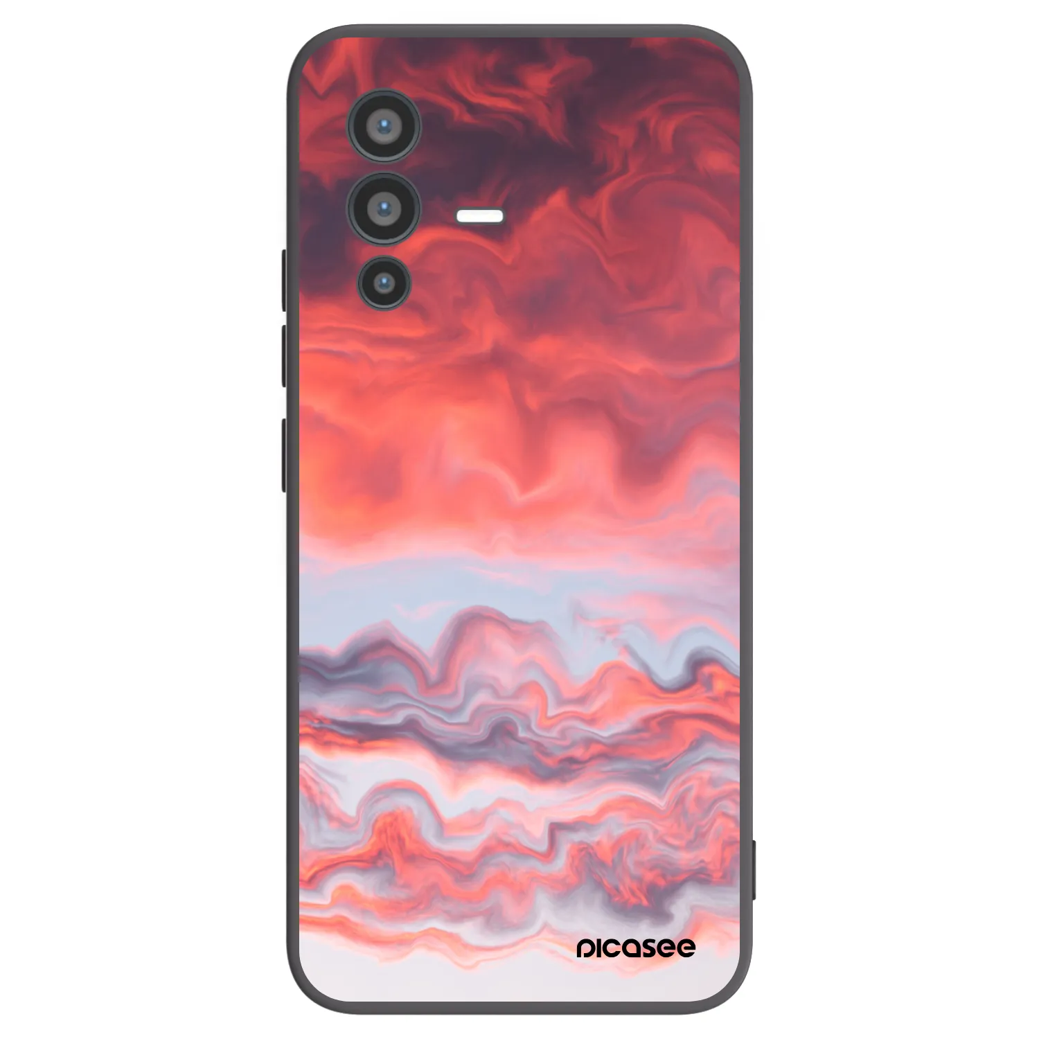Picasee Vivo V23 5G Hülle - Schwarzes Silikon - Sunset