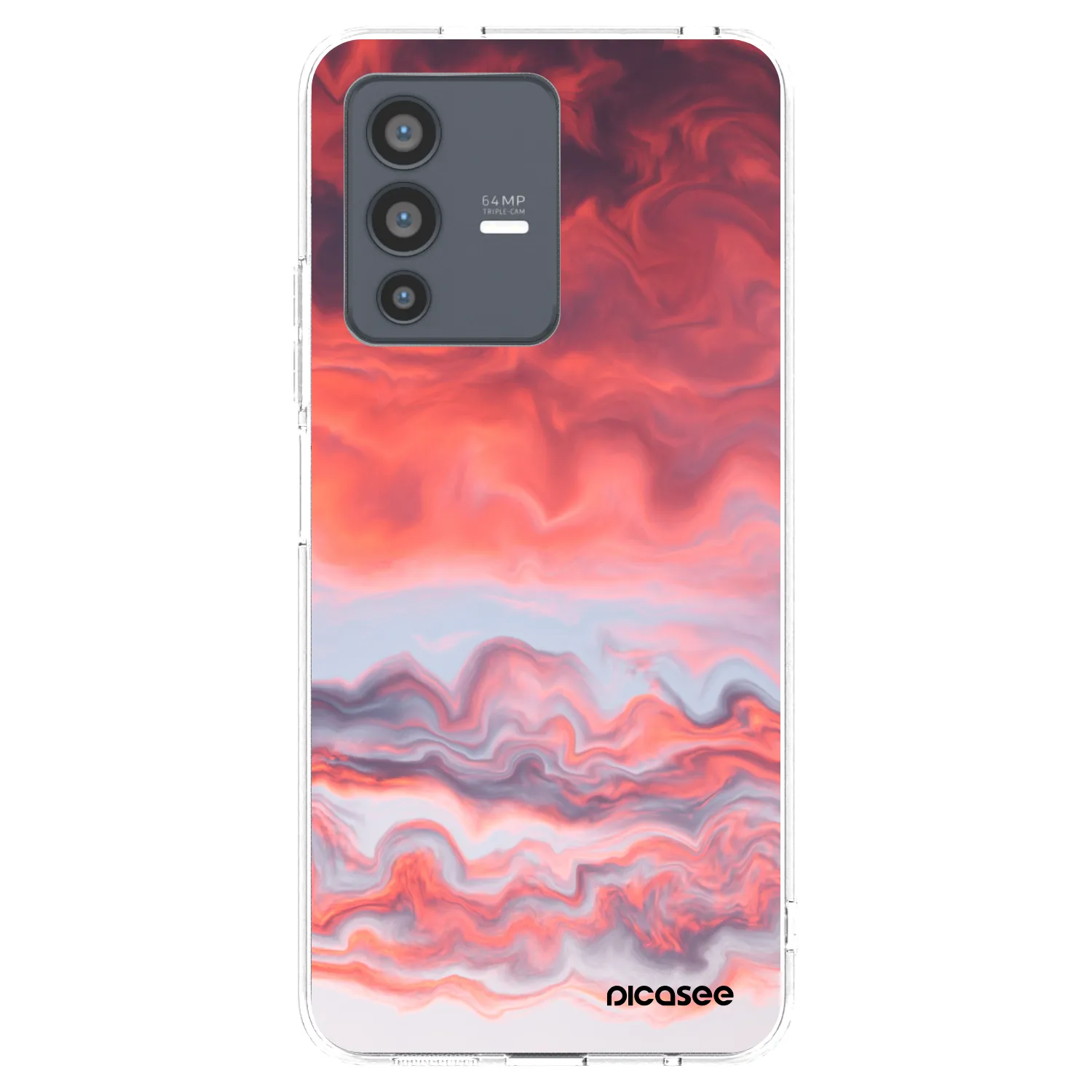 Picasee Vivo V23 5G Hülle - Transparentes Silikon - Sunset