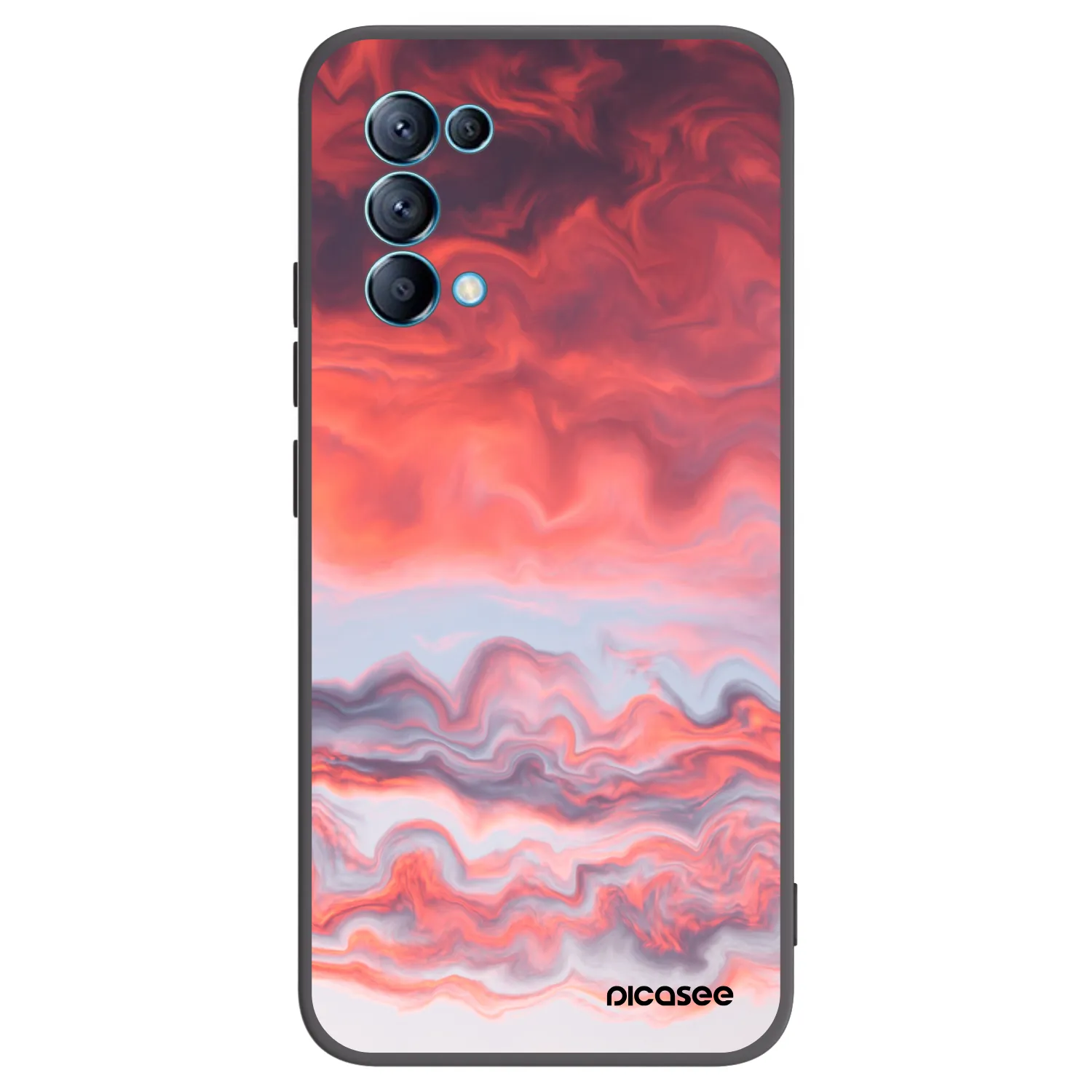 Picasee OPPO Reno 5 5G Hülle - Schwarzes Silikon - Sunset