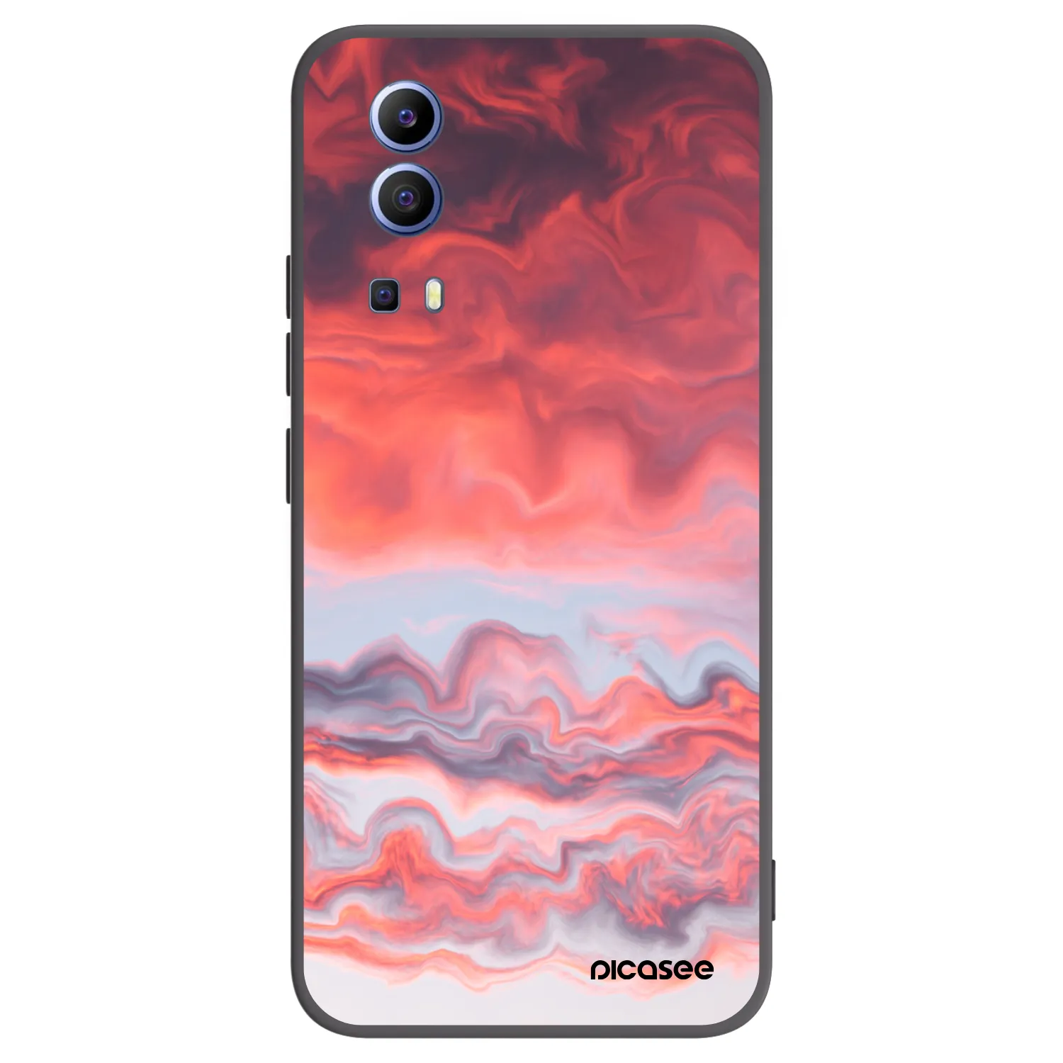 Picasee Vivo Y52 5G Hülle - Schwarzes Silikon - Sunset