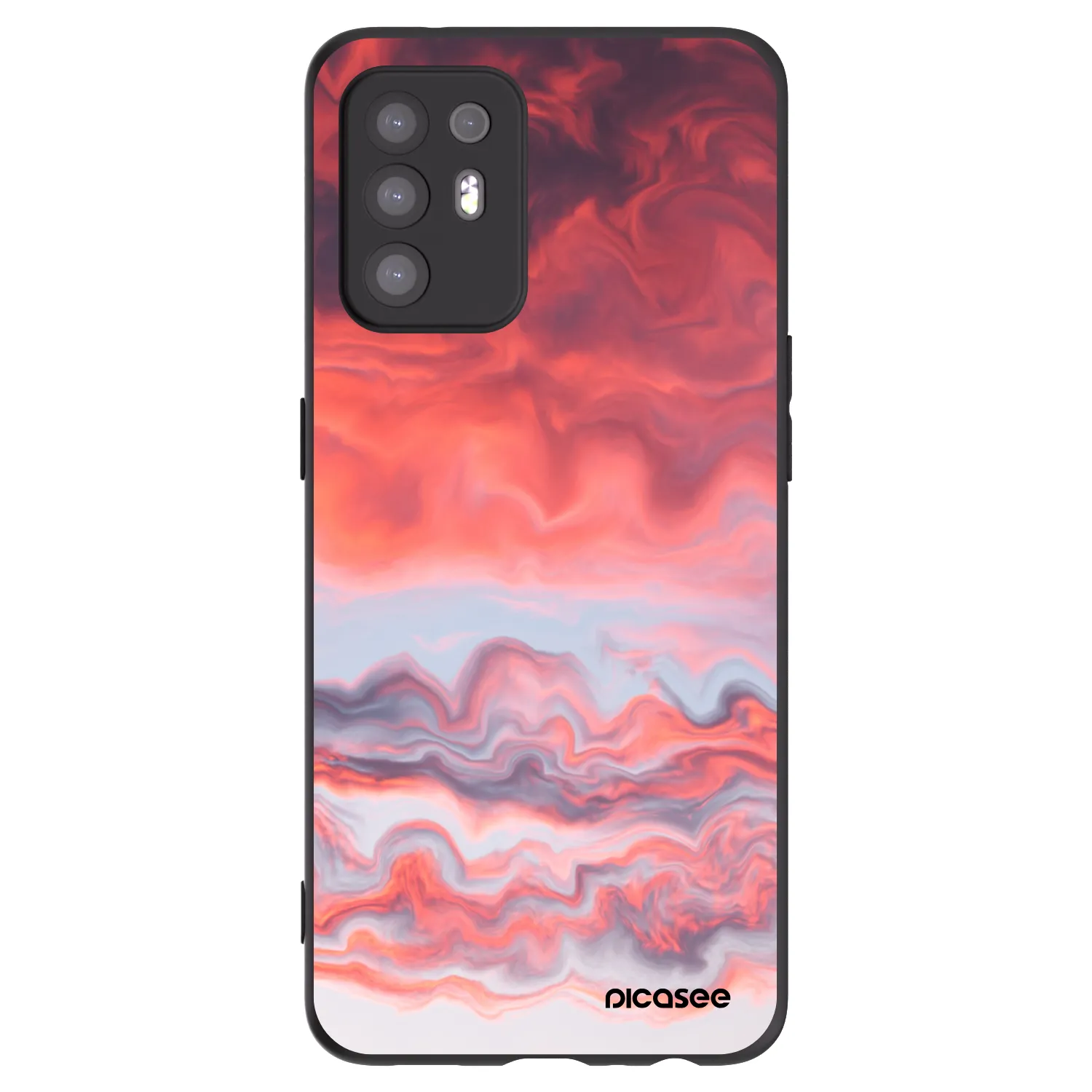 Picasee OPPO A94 5G Hülle - Schwarzes Silikon - Sunset