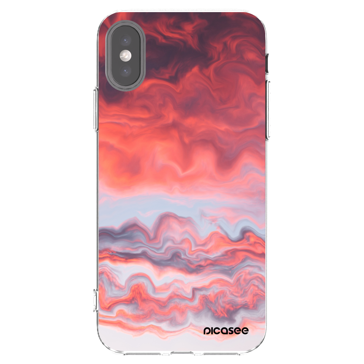 Picasee Apple iPhone X/XS Hülle - Transparentes Silikon - Sunset