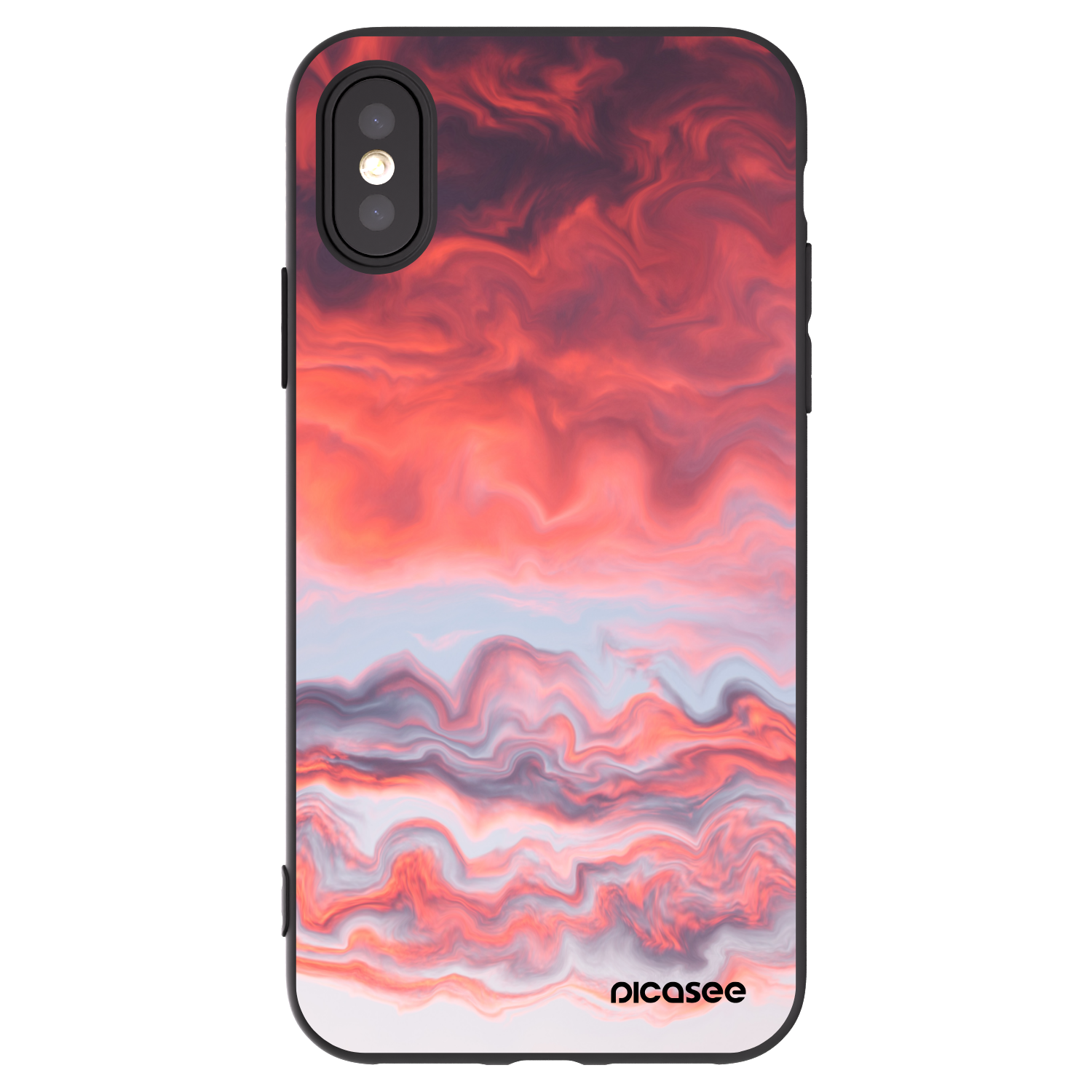 Picasee Apple iPhone X/XS Hülle - Schwarzes Silikon - Sunset