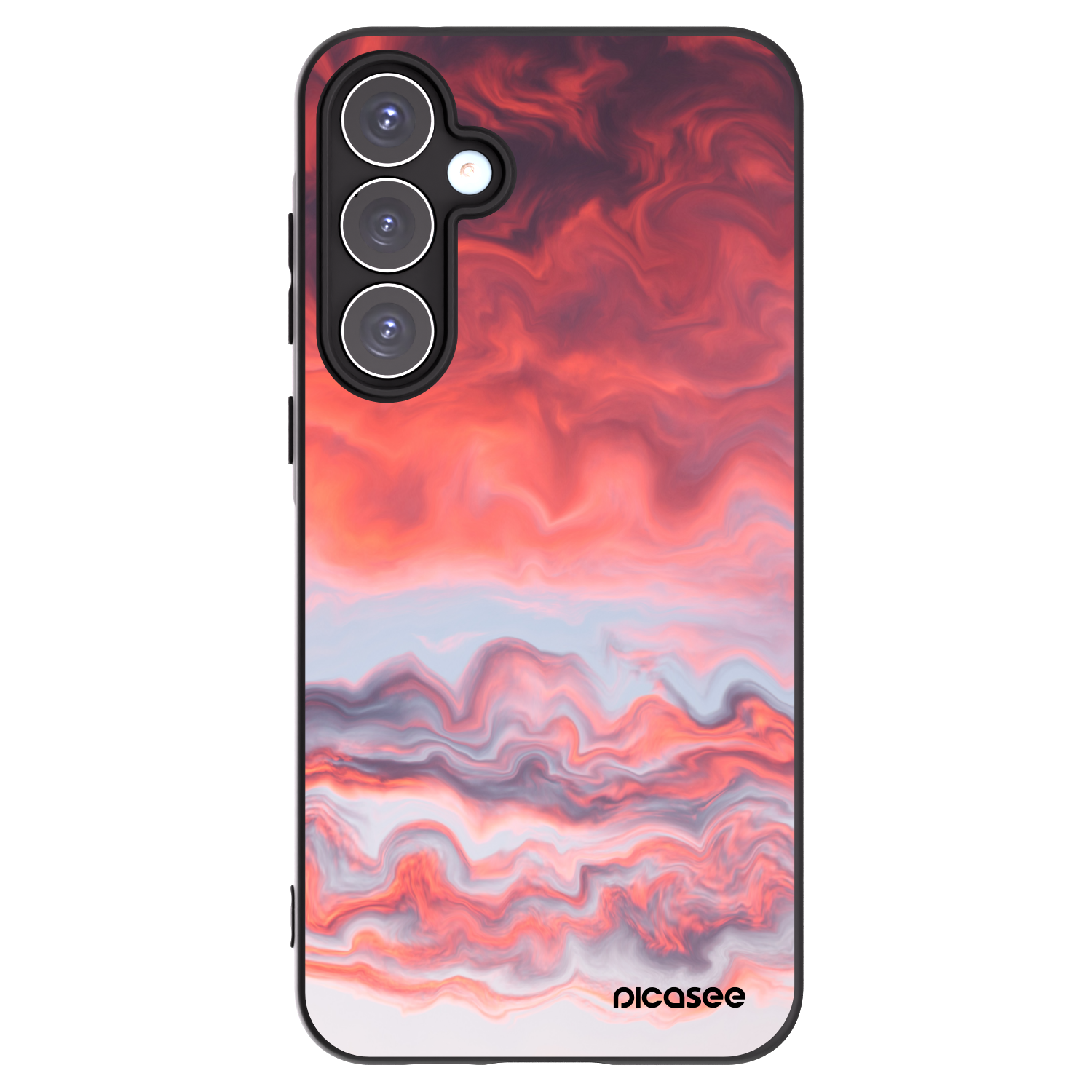 Picasee Samsung Galaxy A55 5G A556B Hülle - Schwarzes Silikon - Sunset