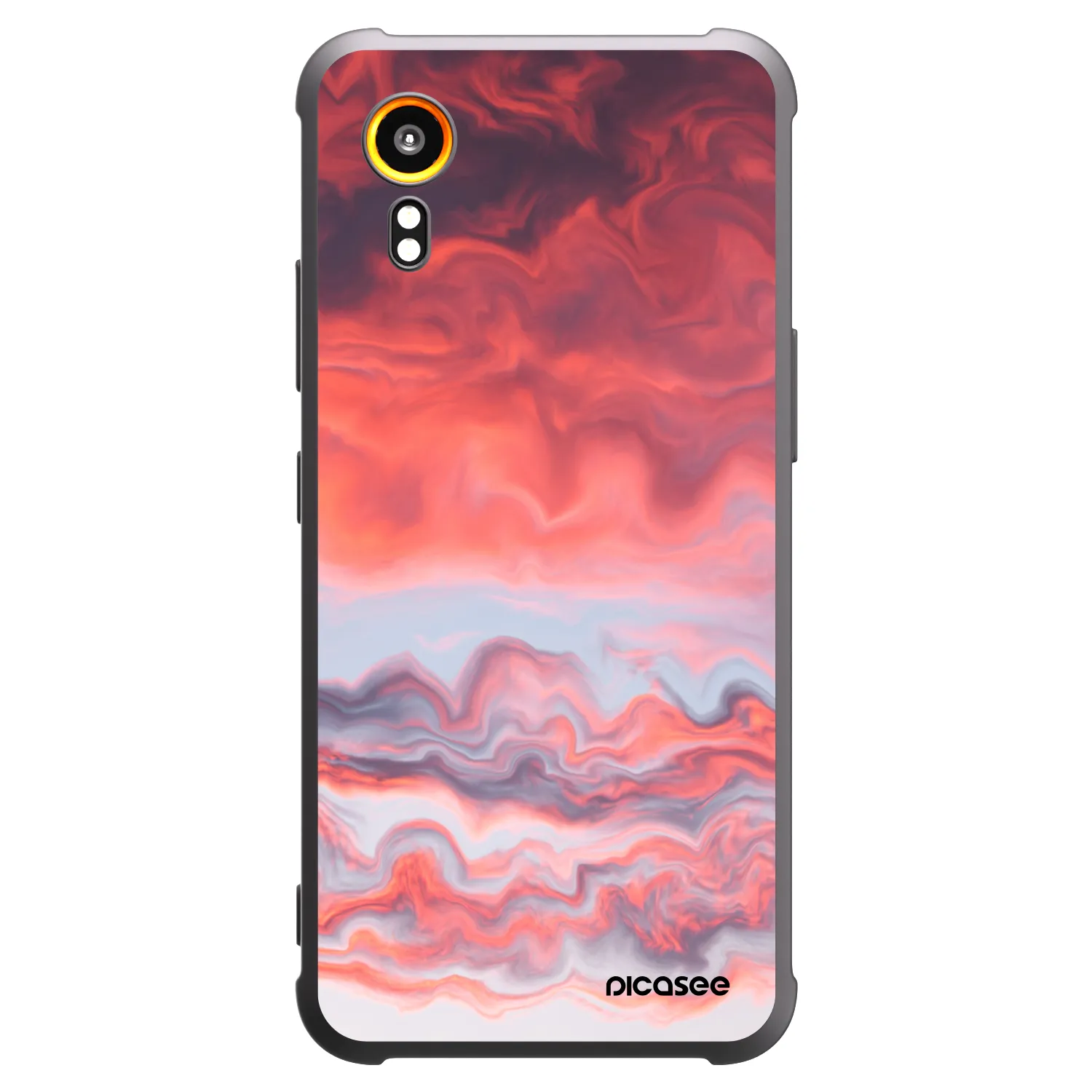 Picasee Samsung Galaxy XCover 7 Hülle - Schwarzes Silikon - Sunset