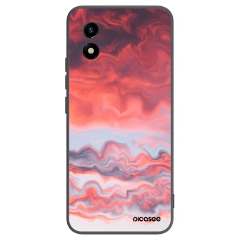 Picasee Vivo Y01 Hülle - Schwarzes Silikon - Sunset