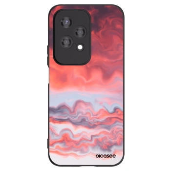 Picasee Honor 200 Lite Hülle - Schwarzes Silikon - Sunset