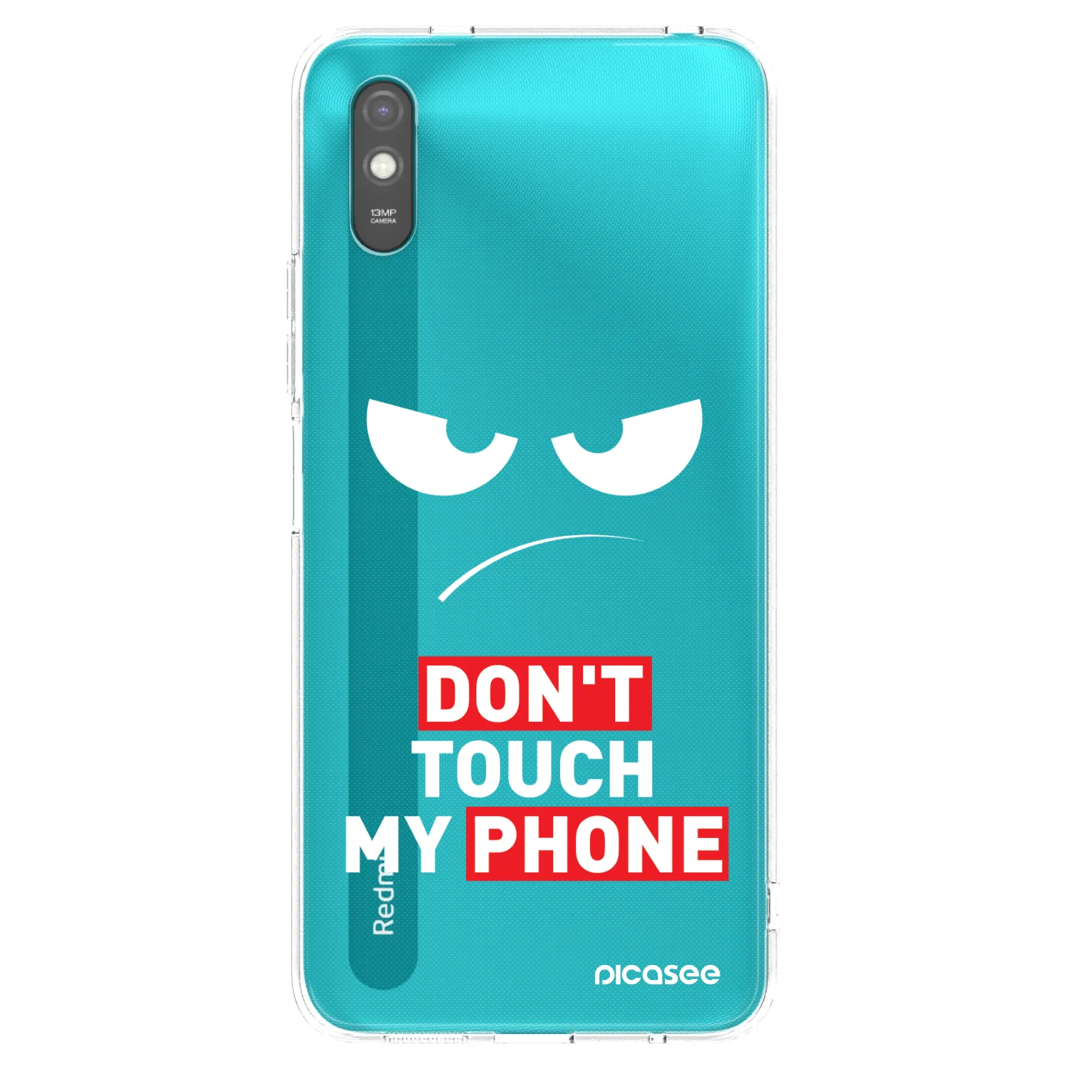 Picasee Xiaomi Redmi 9A Hülle - Schwarzes Silikon - Angry Eyes - Transparent