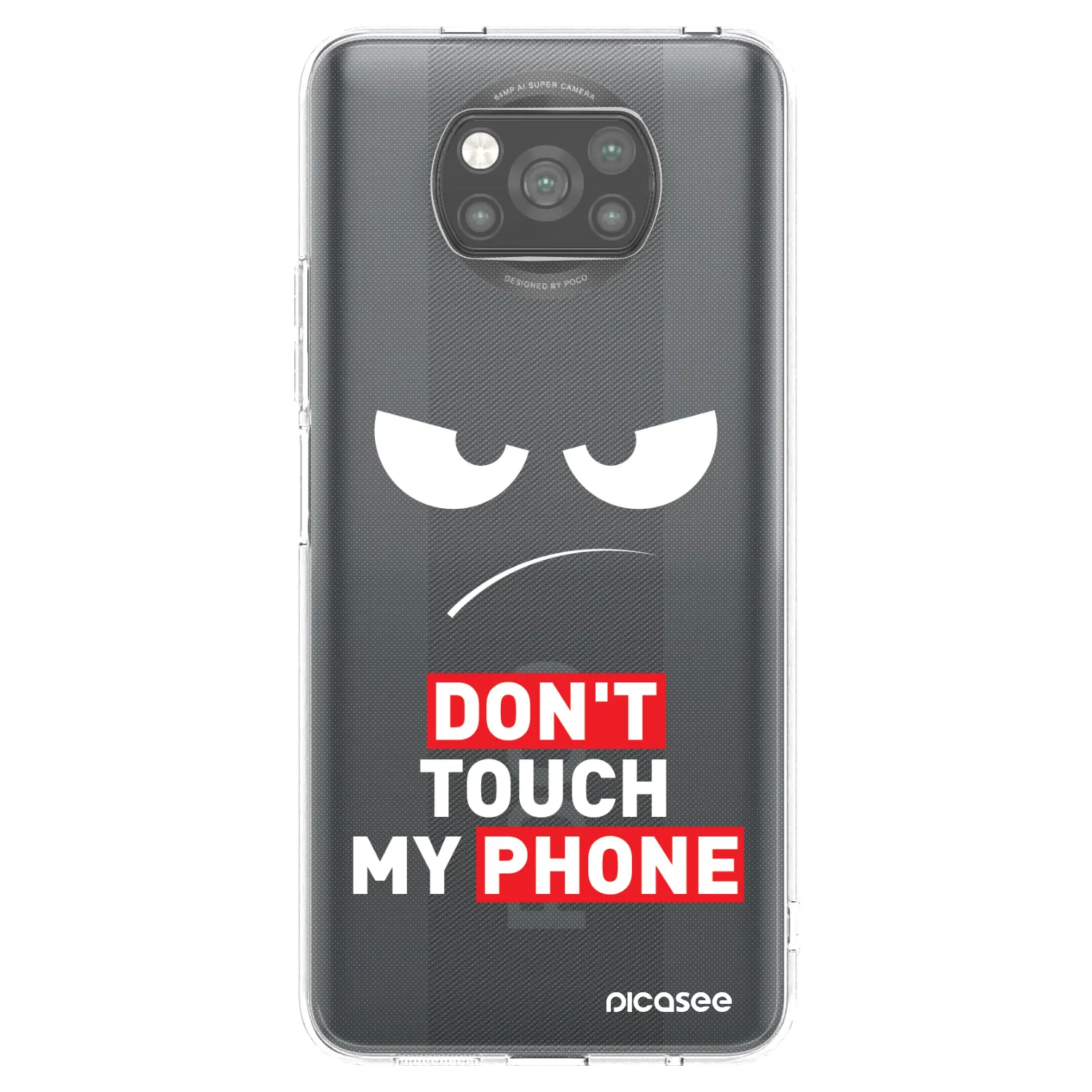 Picasee Xiaomi Poco X3 Hülle - Schwarzes Silikon - Angry Eyes - Transparent